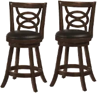 Archibald Brown Swivel Counter Height Stool, Set of 2