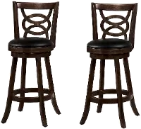 Transitional Espresso Brown Swivel Bar Stool (Set of 2)