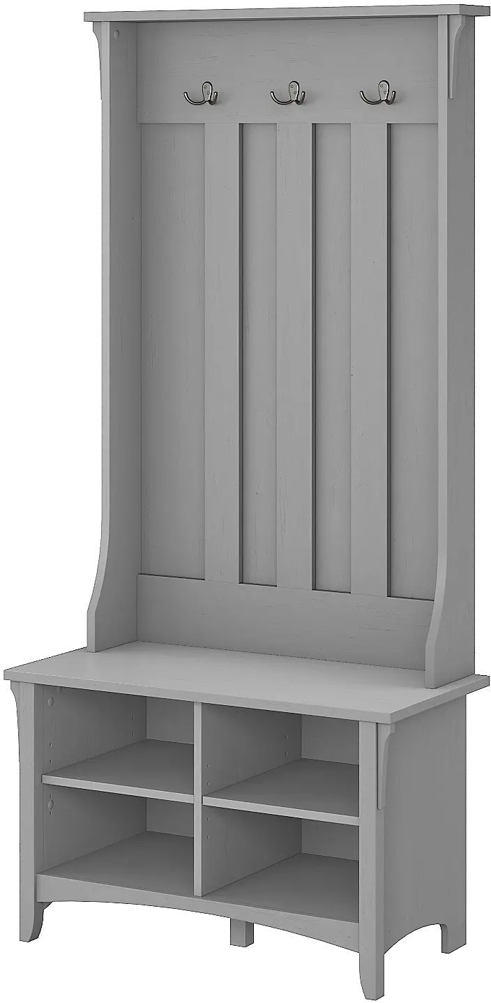 SAL001CG Salinas Cape Cod Gray Hall Tree with Storage and Bench-1