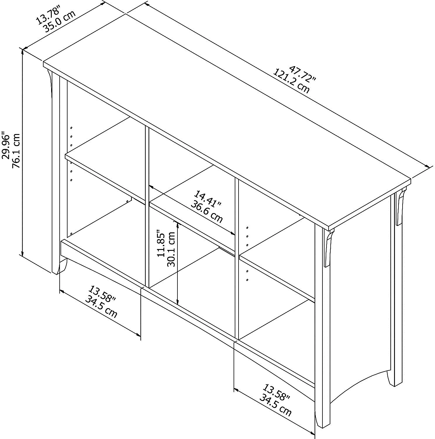 SAB148CG-03 Salinas Cape Cod Gray 6 Cube Organizer - Bush Furniture-5