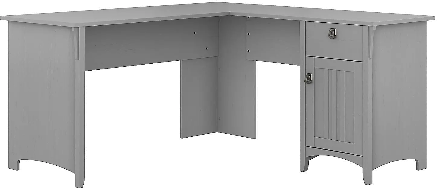 SAD160CG-03 Salinas Cape Cod Gray L Shaped Desk with Storage - Bush Furniture-1