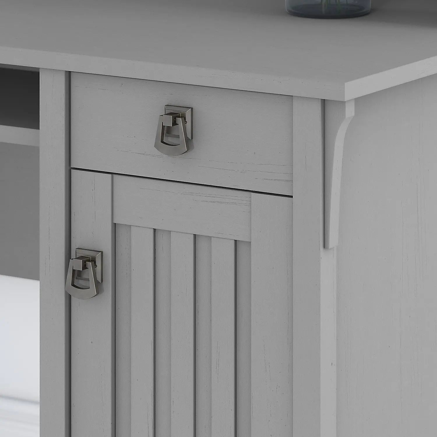 SAL004CG Salinas Gray L Shaped Pedestal Desk with Hutch-5