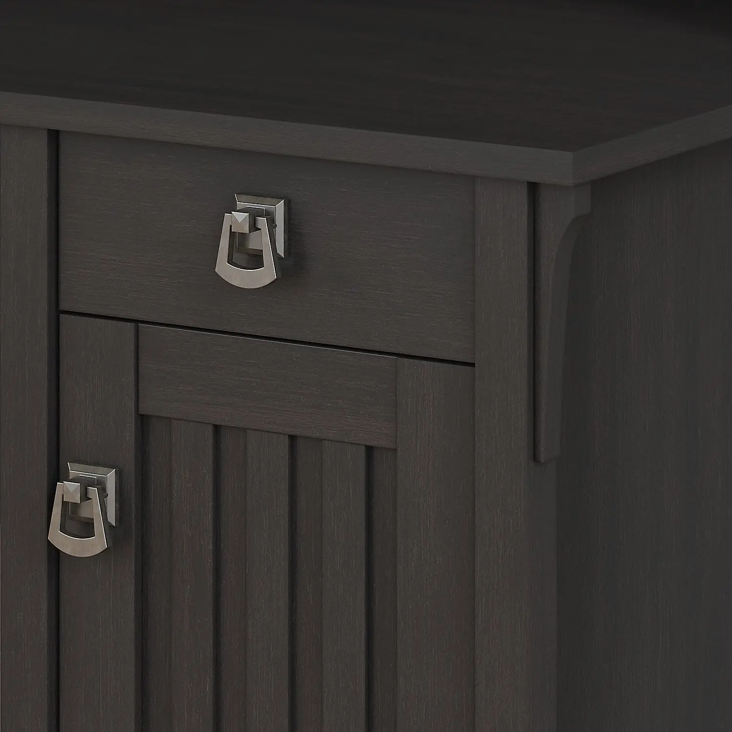 SAL004VB Salinas Black L Shaped Pedestal Desk with Hutch-4