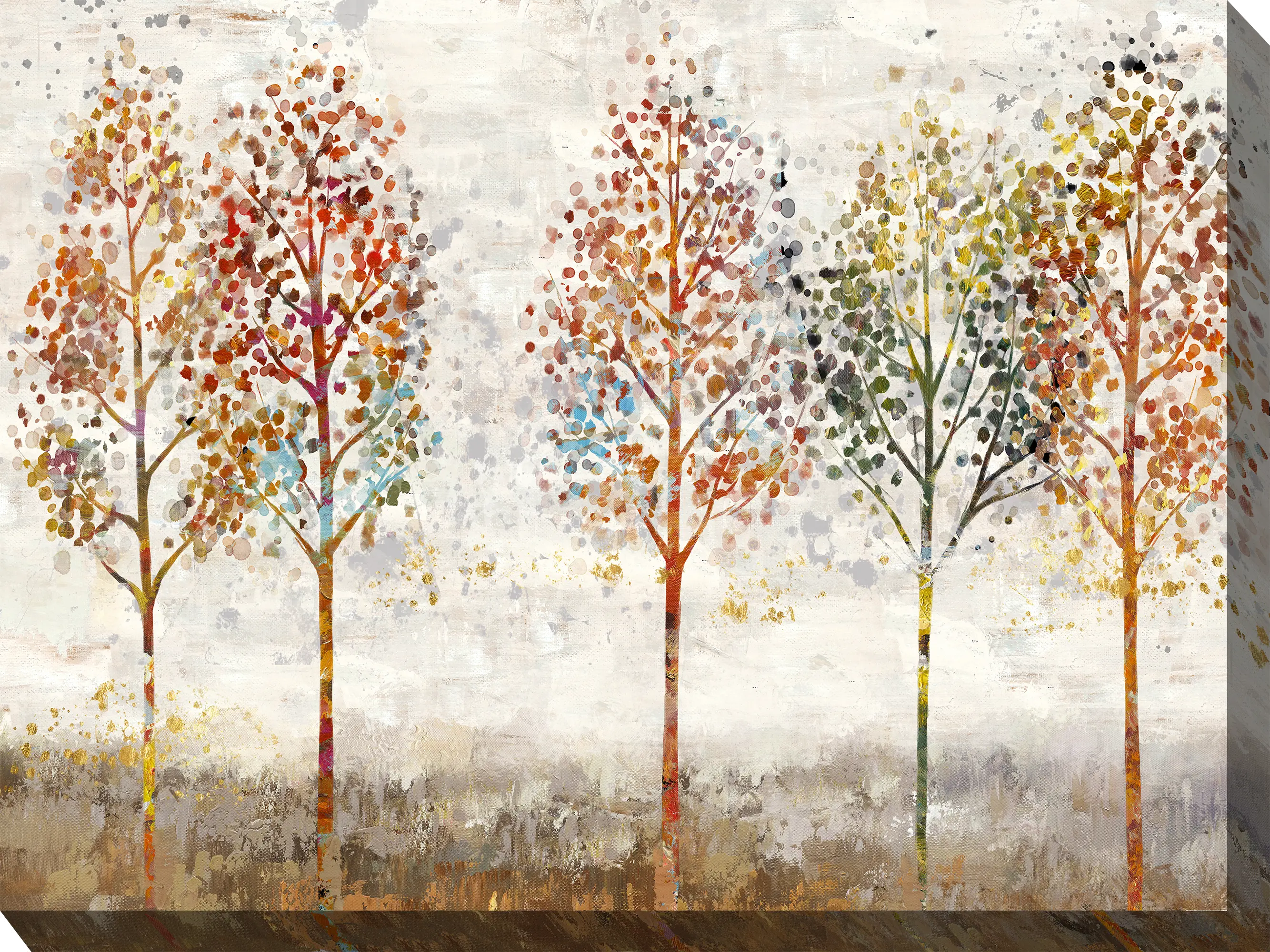 Multi Color Young Forest Patio Canvas Outdoor-Indoor Wall Art-1