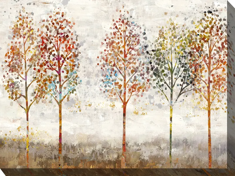Multi Color Young Forest Patio Canvas Outdoor-Indoor Wall Art