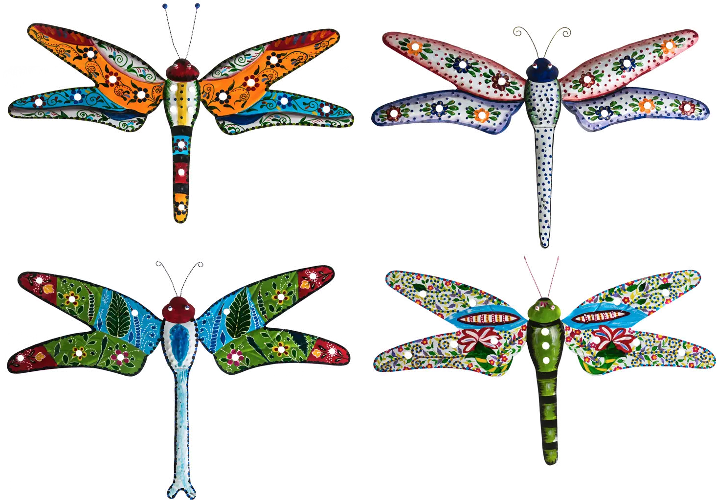 Assorted Multi Color Hand Painted BoHo Dragonfly-1