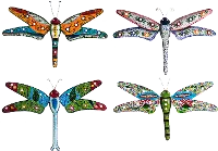 Assorted Multi Color Hand Painted BoHo Dragonfly