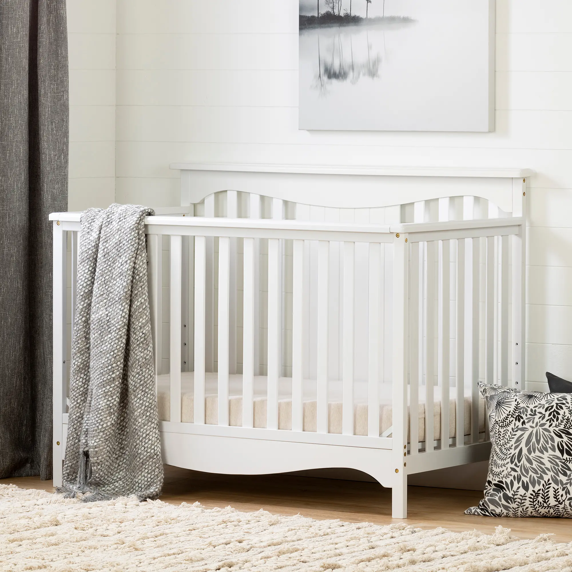 11846 Savannah White Crib with Toddler Rail - South Shore-2