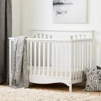 11846 Savannah White Crib with Toddler Rail - South Shore