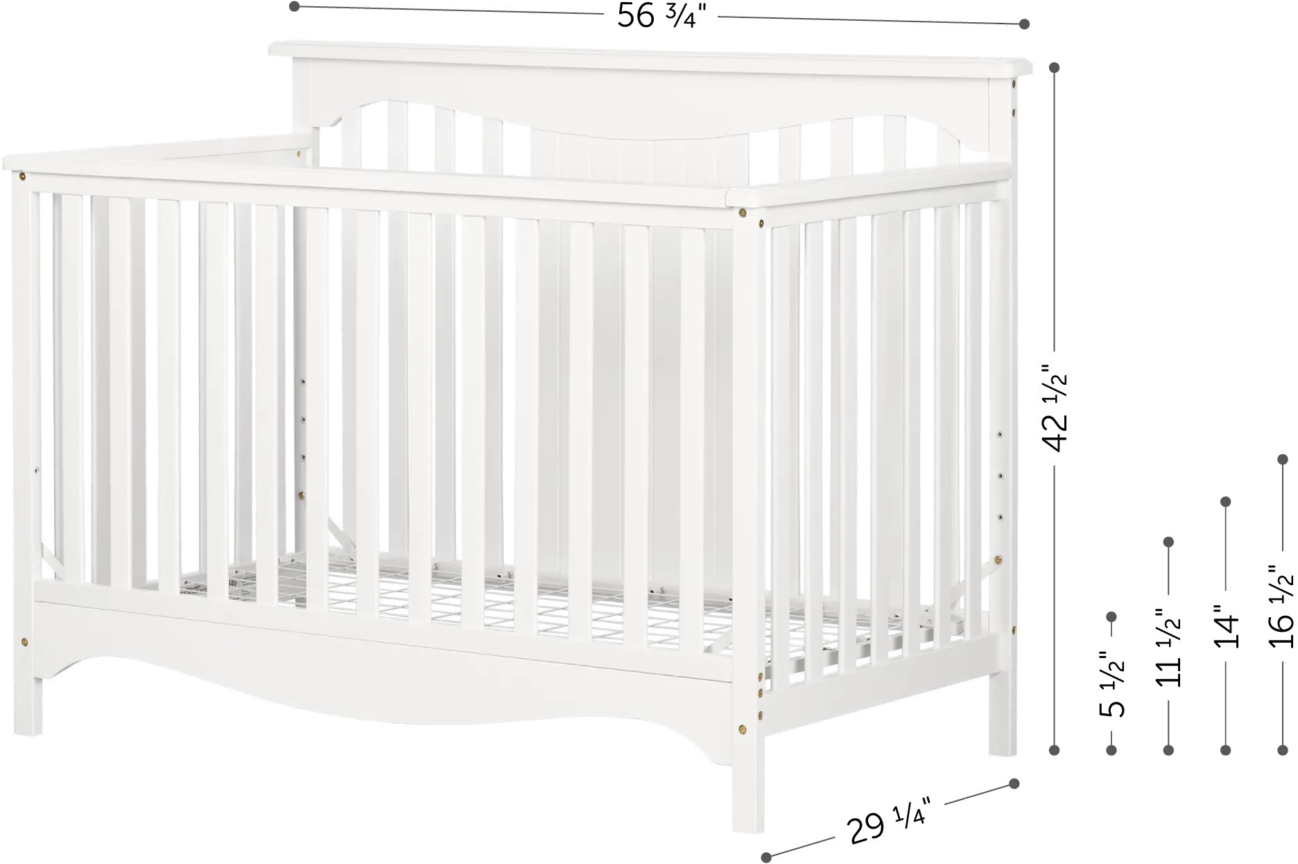 11846 Savannah White Crib with Toddler Rail - South Shore-7