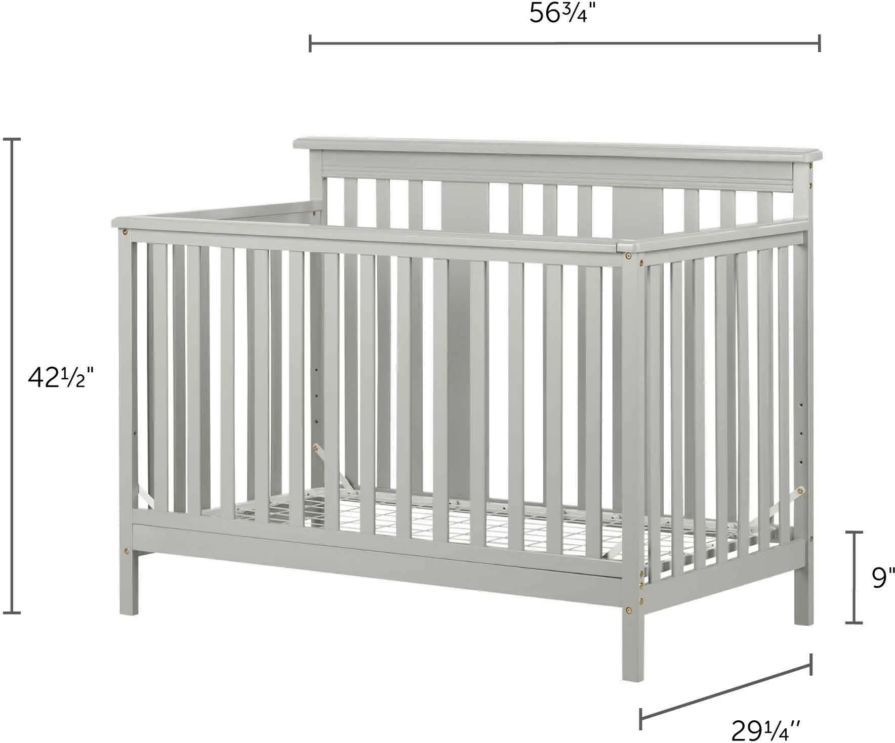 11851 Cotton Candy Gray Crib with Toddler Rail - South Shore-6