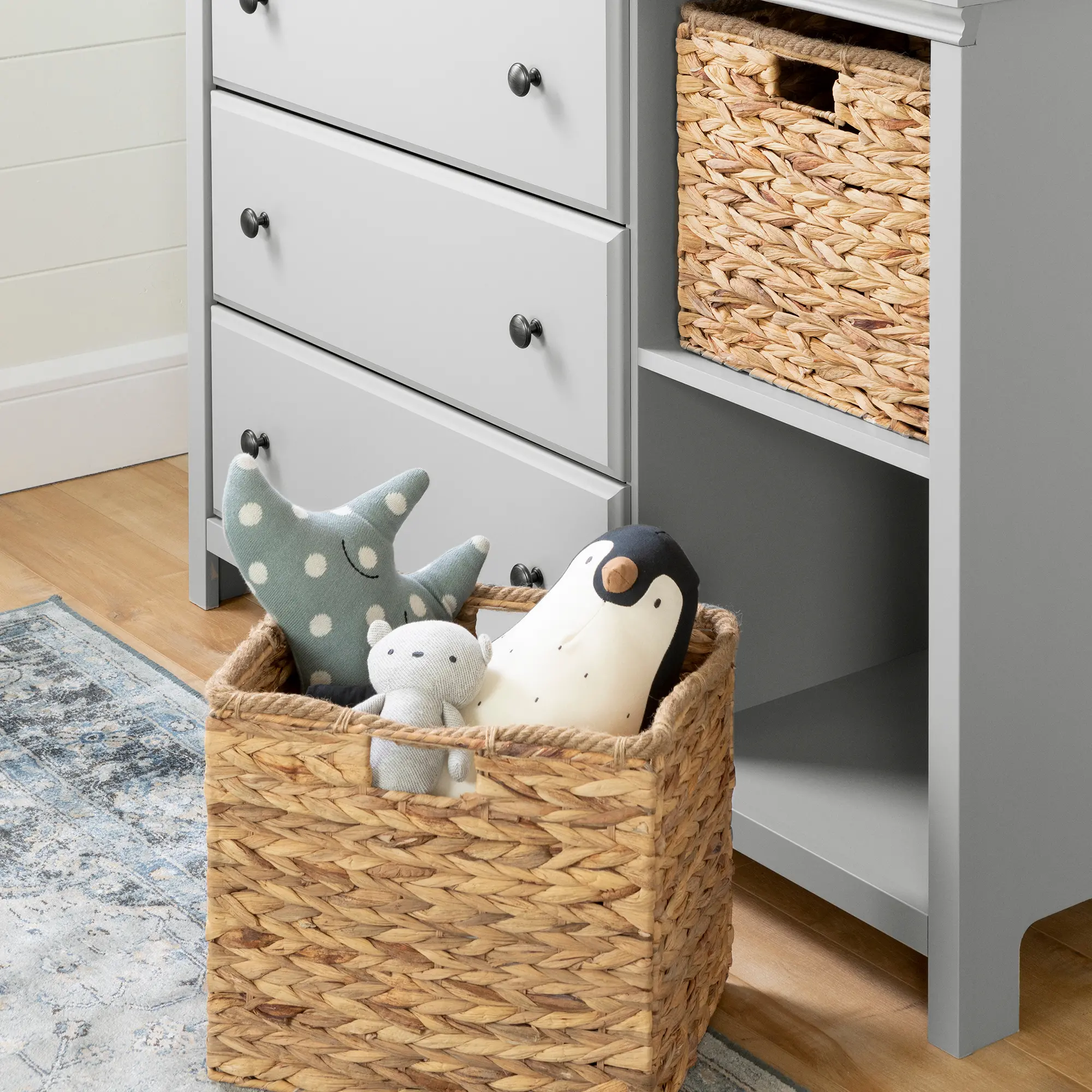 12138 Cotton Candy Gray 3 Drawer Dresser with Baskets - South Shore-4