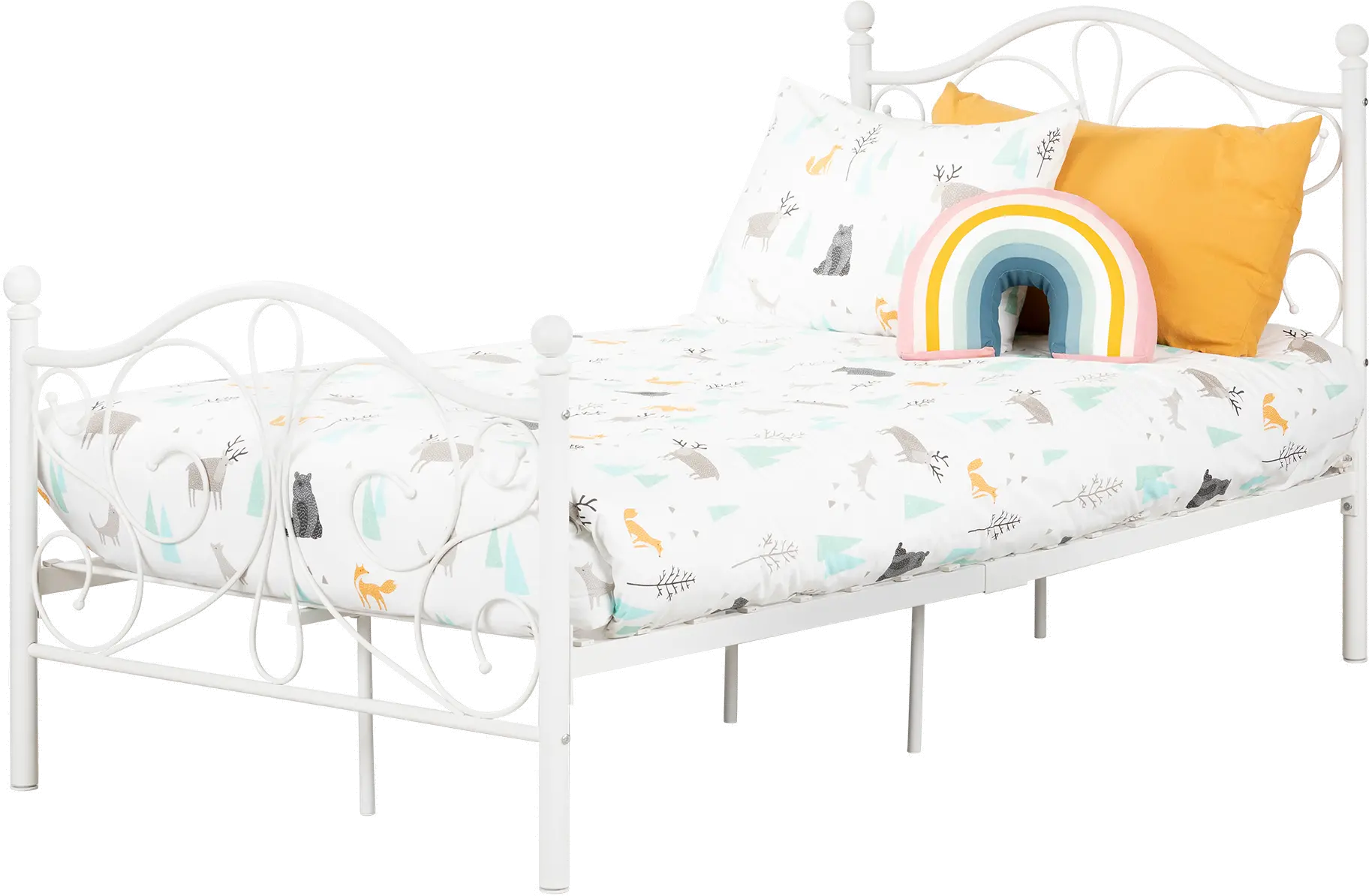 12154 Country Poetry Traditional White Twin Metal Bed - South Shore-1