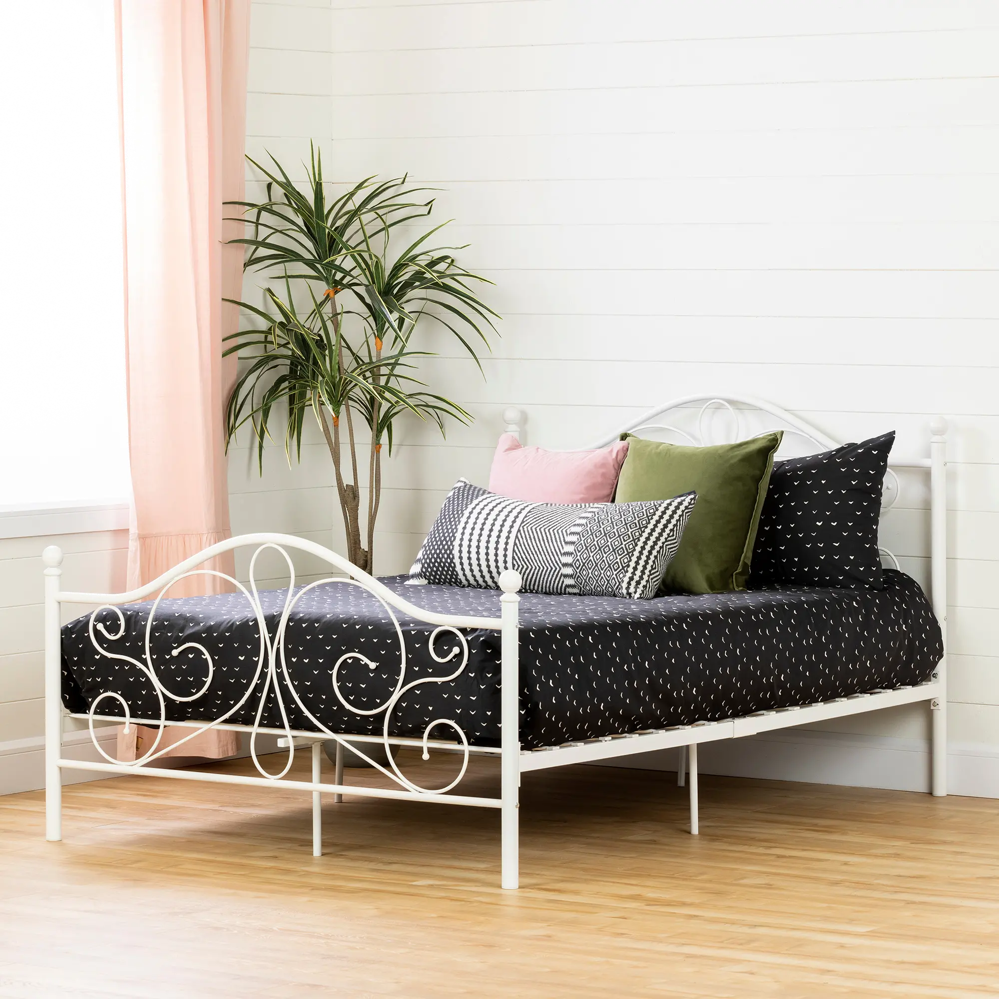 12155 Summer Breeze Traditional White Full Metal Bed - South Shore-3