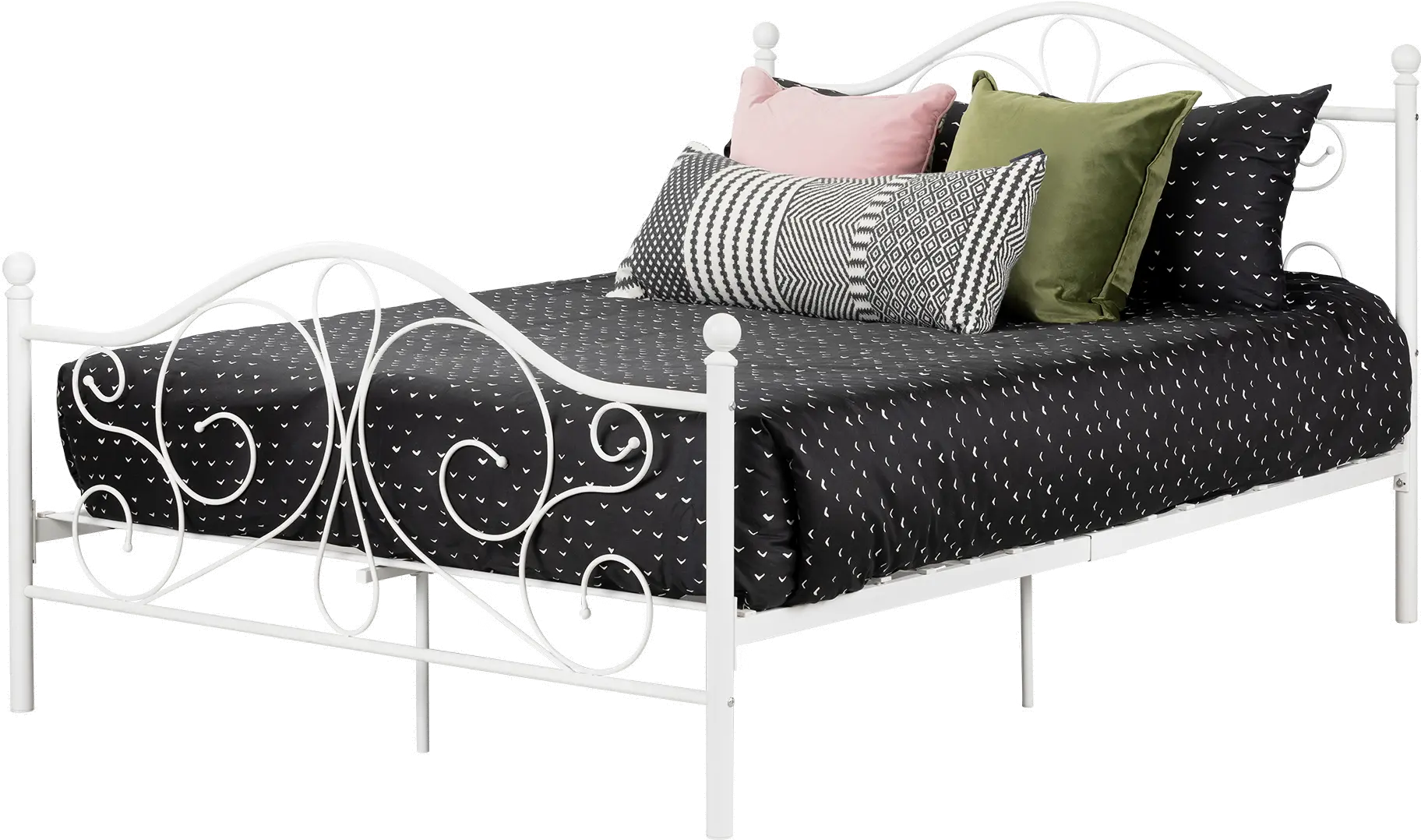 12155 Summer Breeze Traditional White Full Metal Bed - South Shore-1