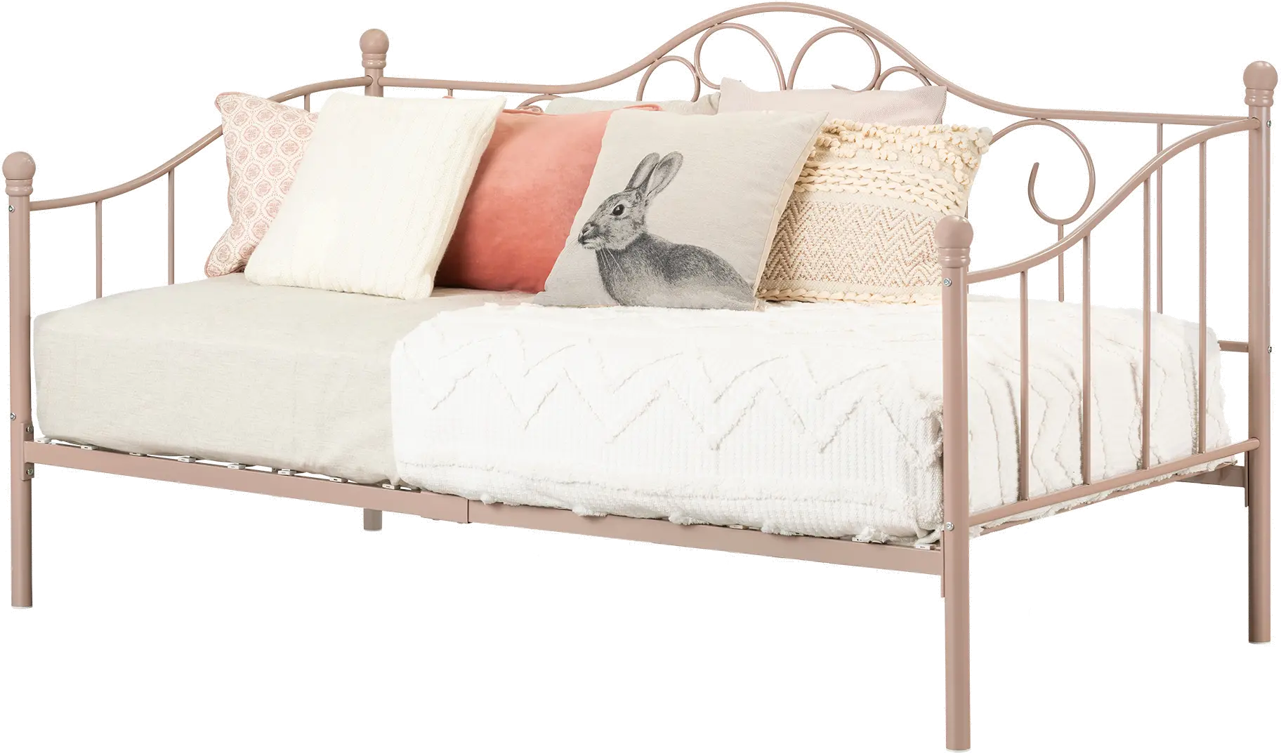 12165 Lily Rose Classic Pink Metal Daybed - South Shore-1
