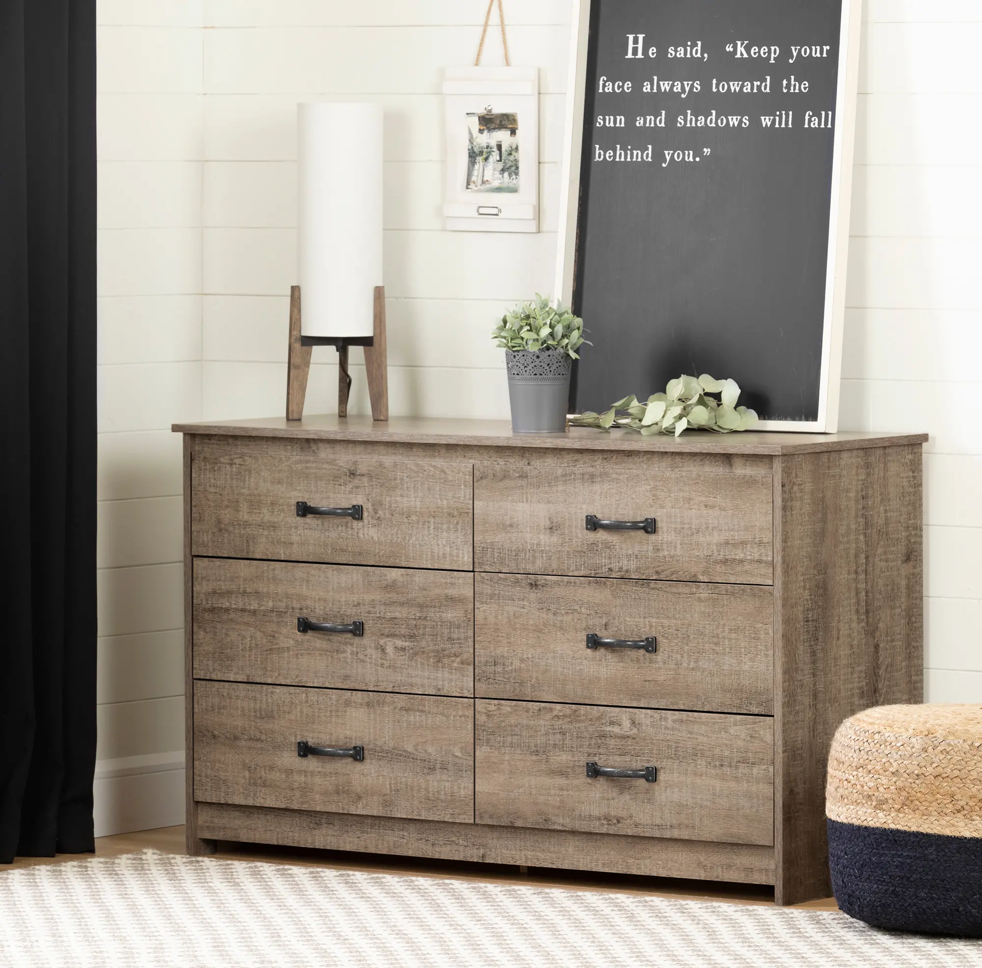 12231 Tassio Farmhouse Weathered Oak Dresser - South Shore-2