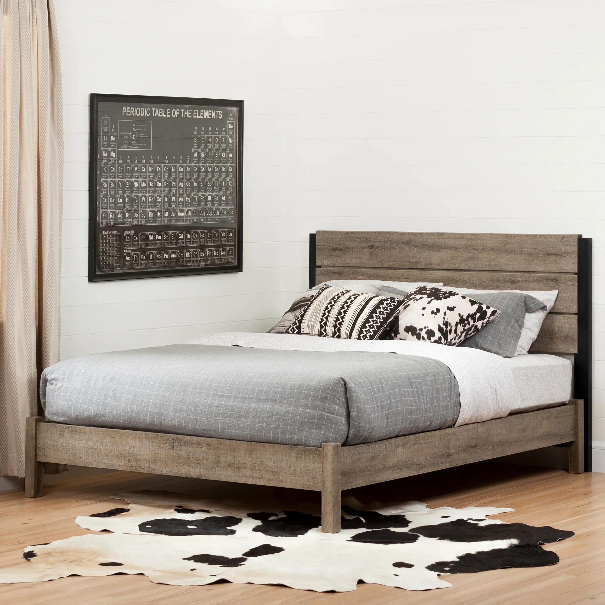 12272 Weathered Oak Full Platform Bed - South Shore-3