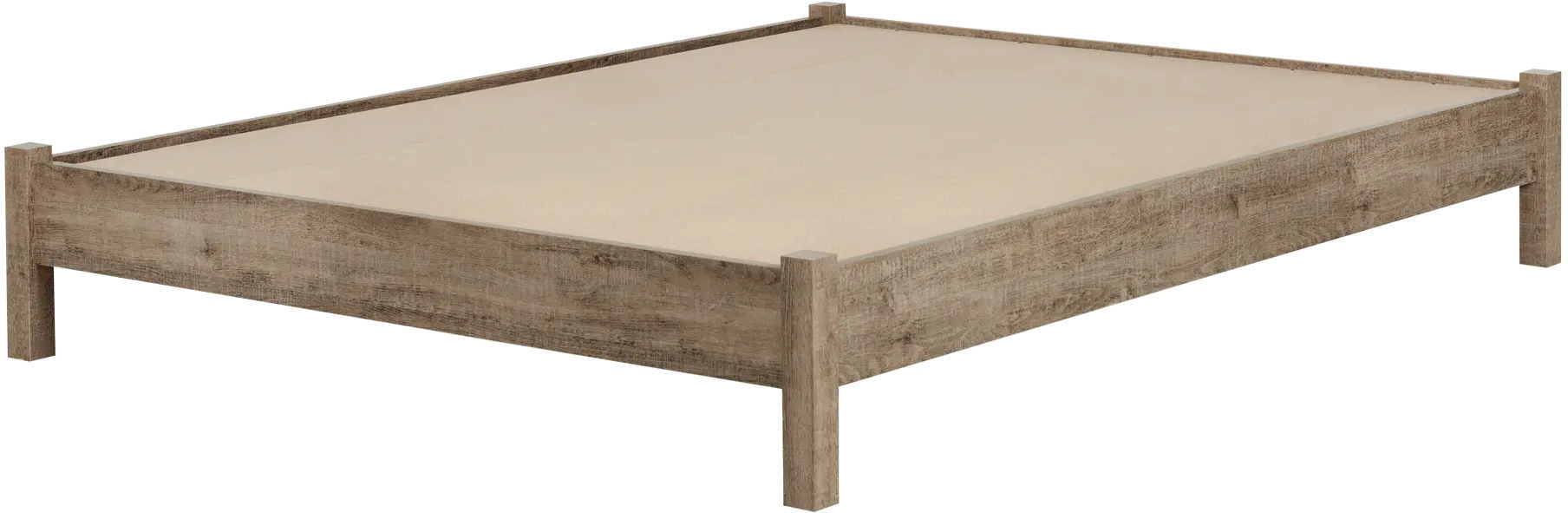 12272 Weathered Oak Full Platform Bed - South Shore-4