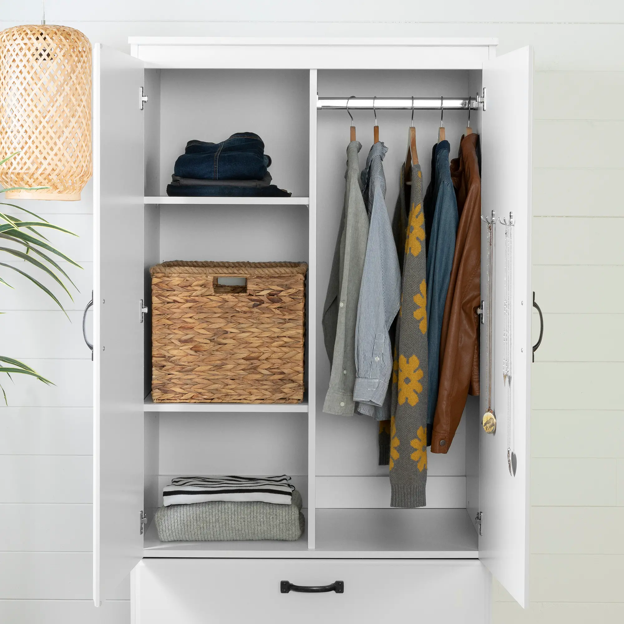 12275 Cottage White Wardrobe Armoire - South Shore-4