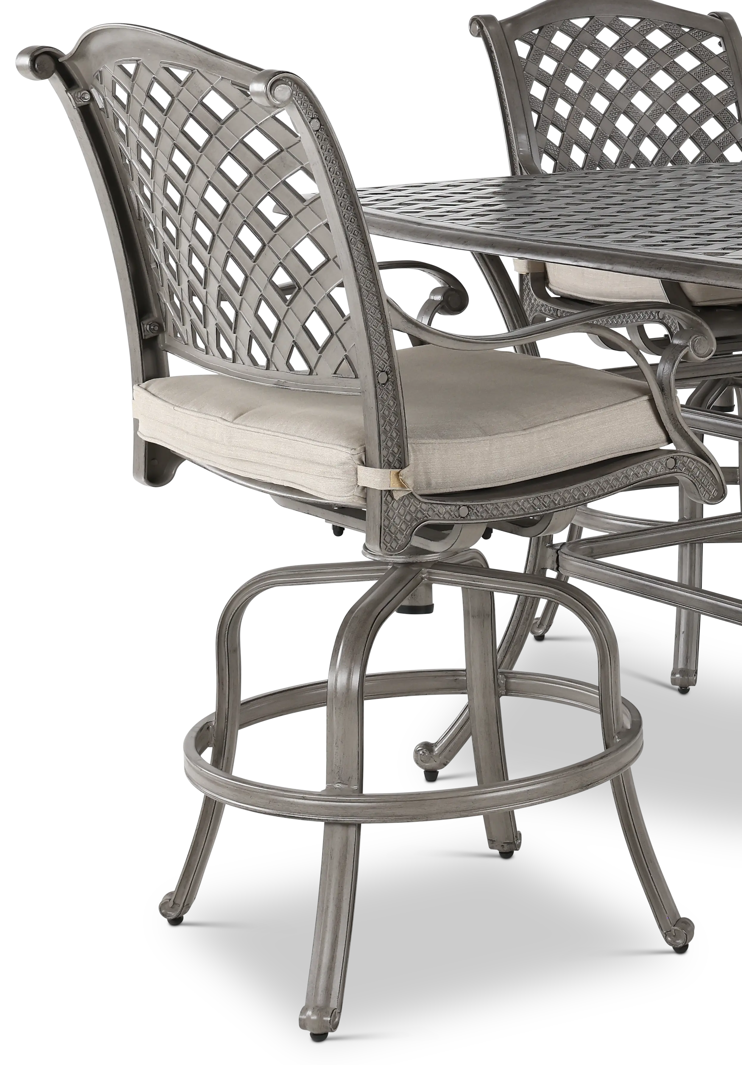 Macan 5 Piece Gray and Beige Counter Height Patio Dining Set-6