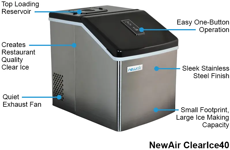 CLEARICE40 Newair Countertop Clear Ice Maker - Silver-4
