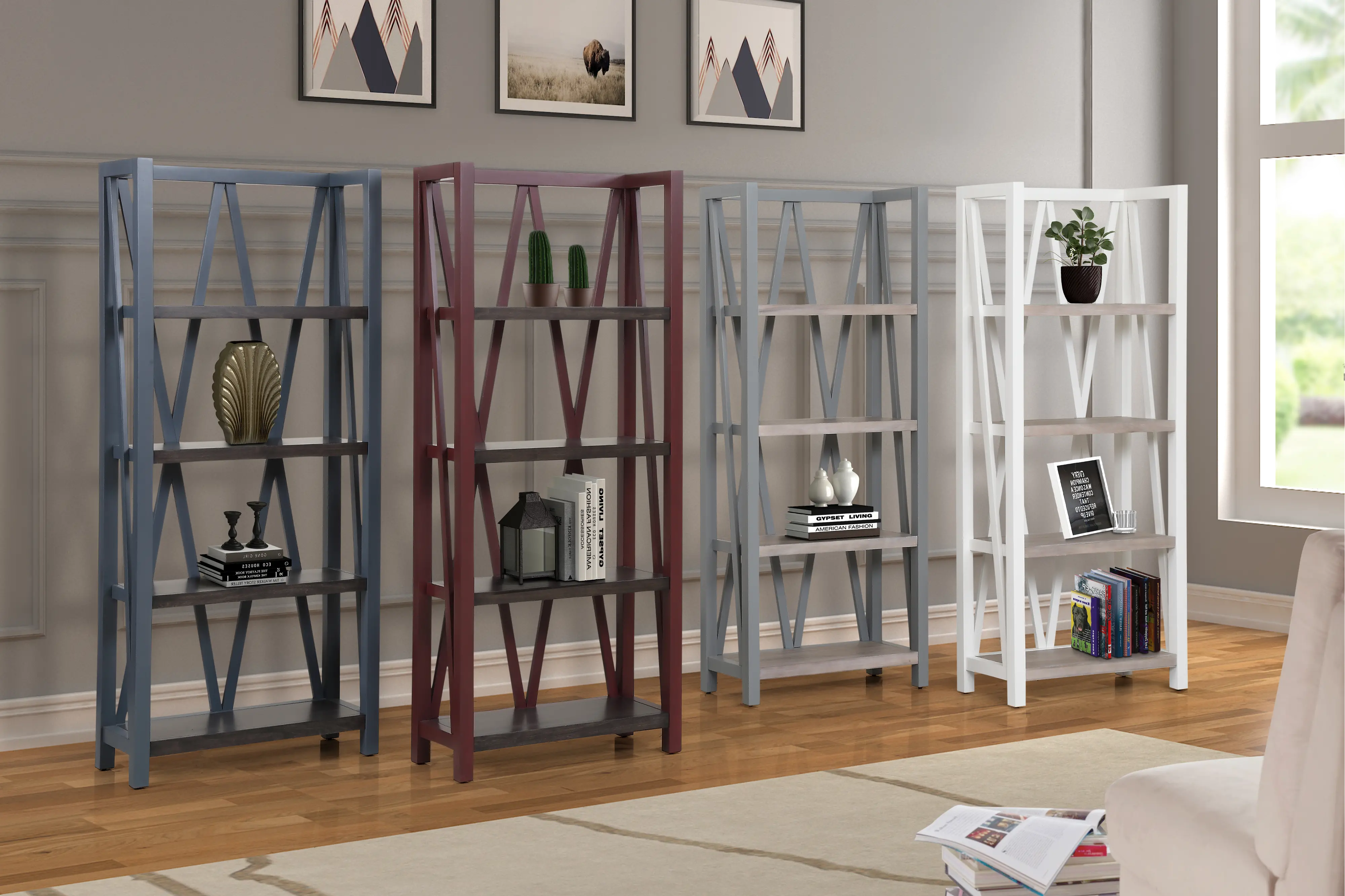 Amy White and Natural Bookcase-9