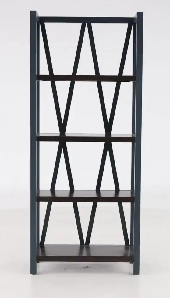 Amy Denim Blue Bookcase-8