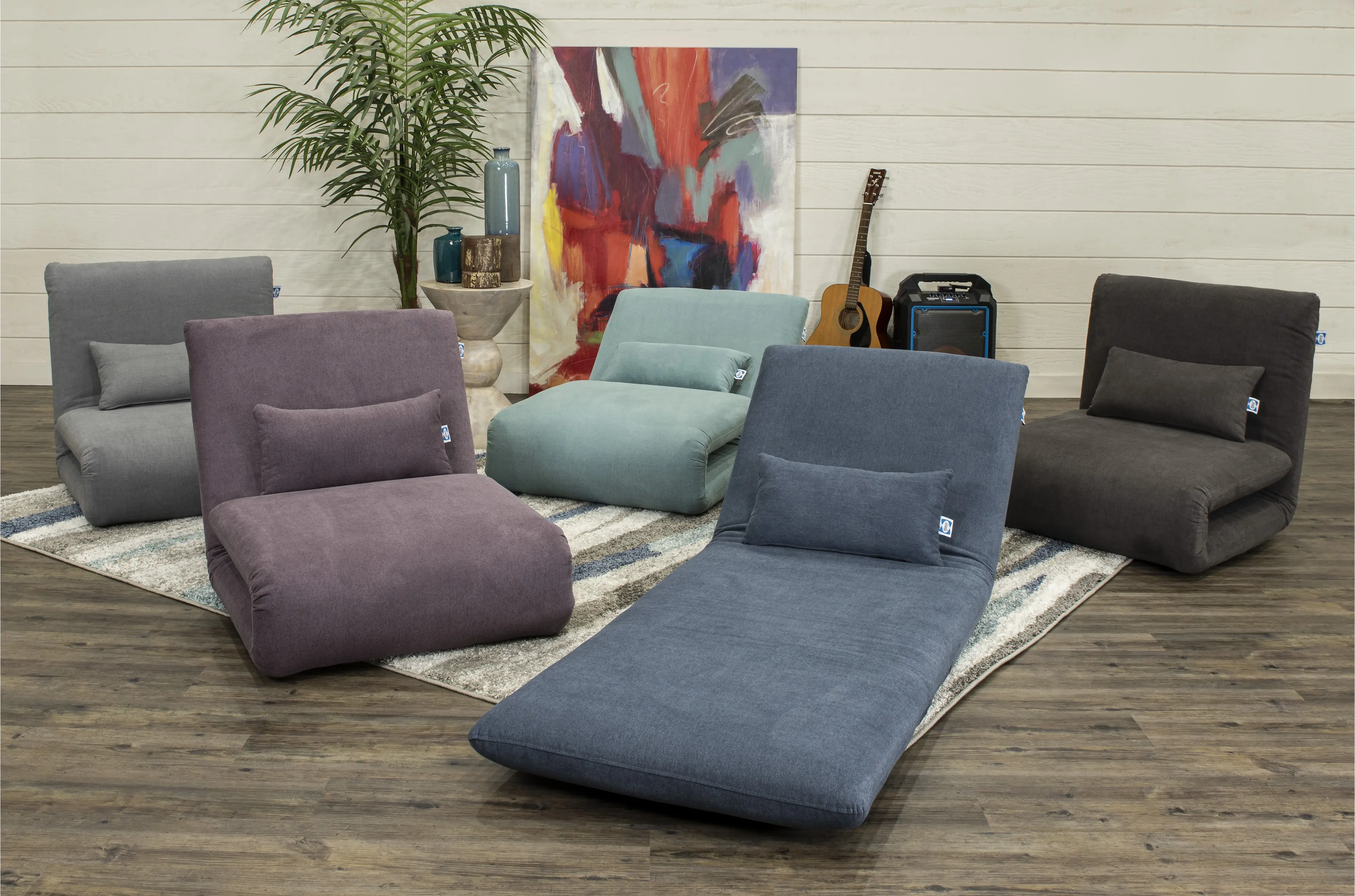 Slate Gray Folding Theater Lounger Chair and Fold Out Bed - Sutton-12