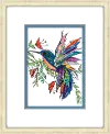 Multi Color Hummingbird Framed Wall Art Under Glass