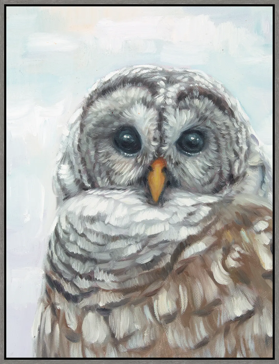 Multi Colored Owl Canvas Framed Wall Art-1