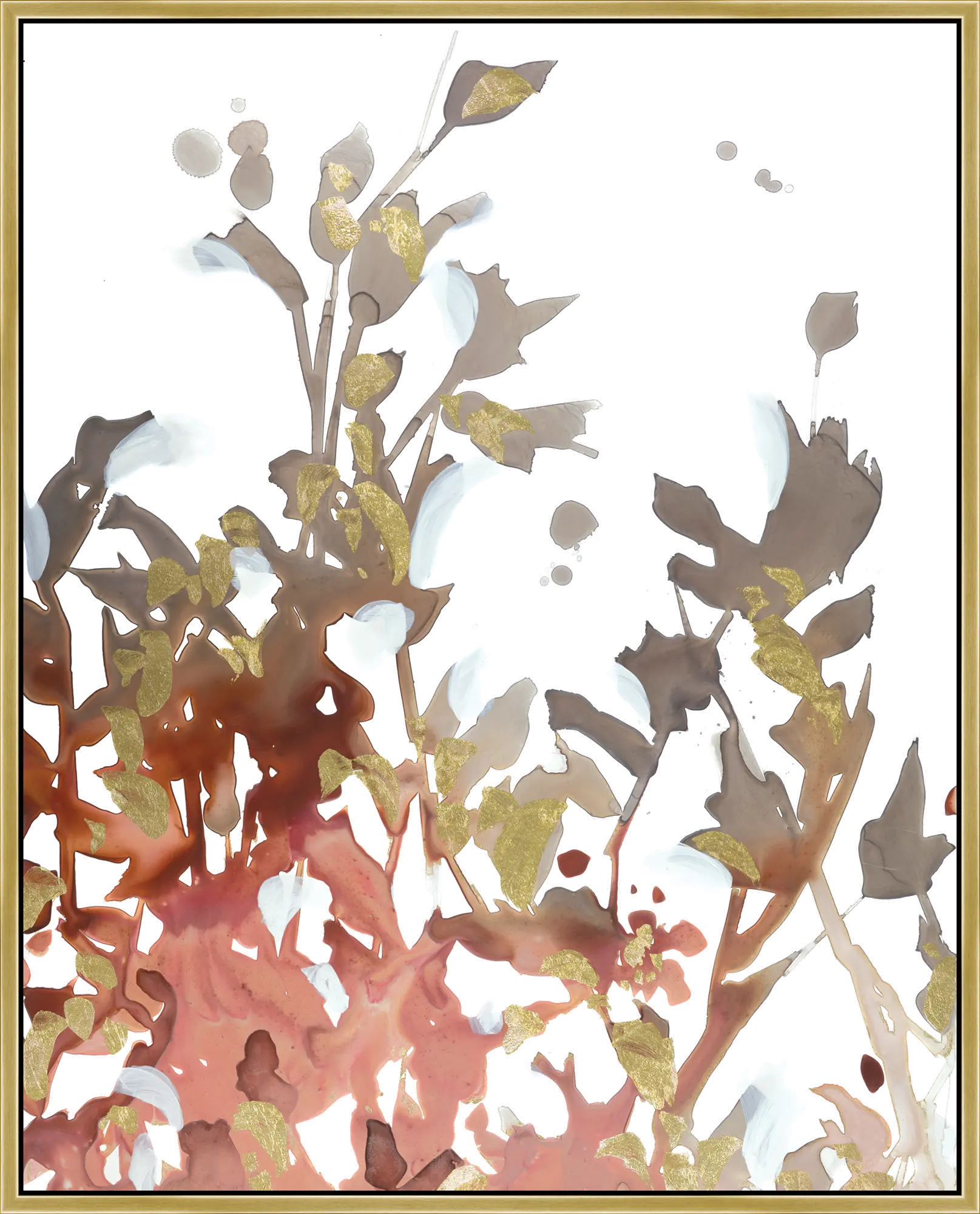 Multi Color Floral Framed Canvas Wall Art-1