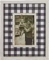 11 Inch White and Black Checkered Picture Frame