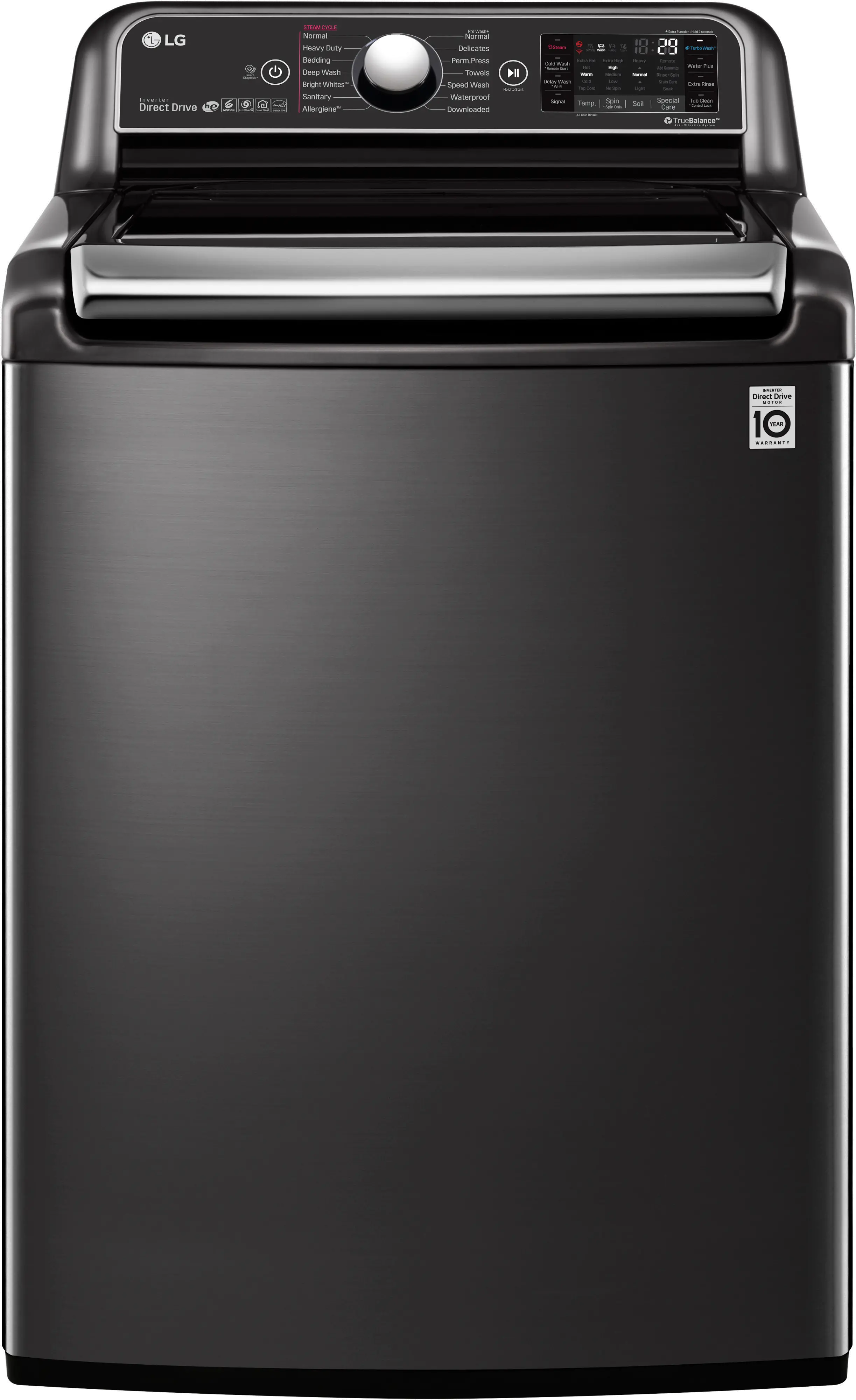 WT7900HBA LG Top Load Washer 5.5 cu. ft. TurboWash3D - Black Steel-1