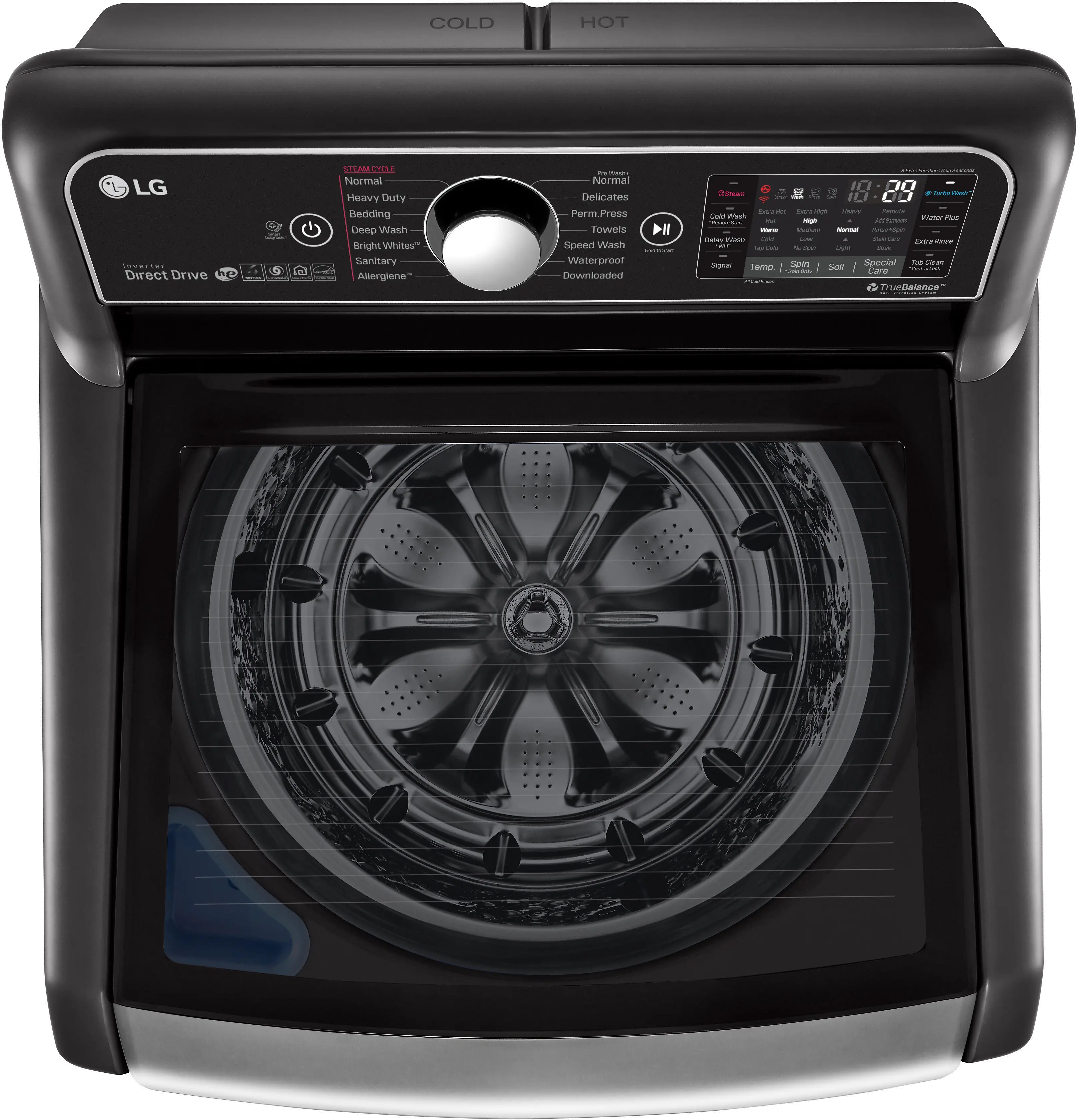 WT7900HBA LG Top Load Washer 5.5 cu. ft. TurboWash3D - Black Steel-3