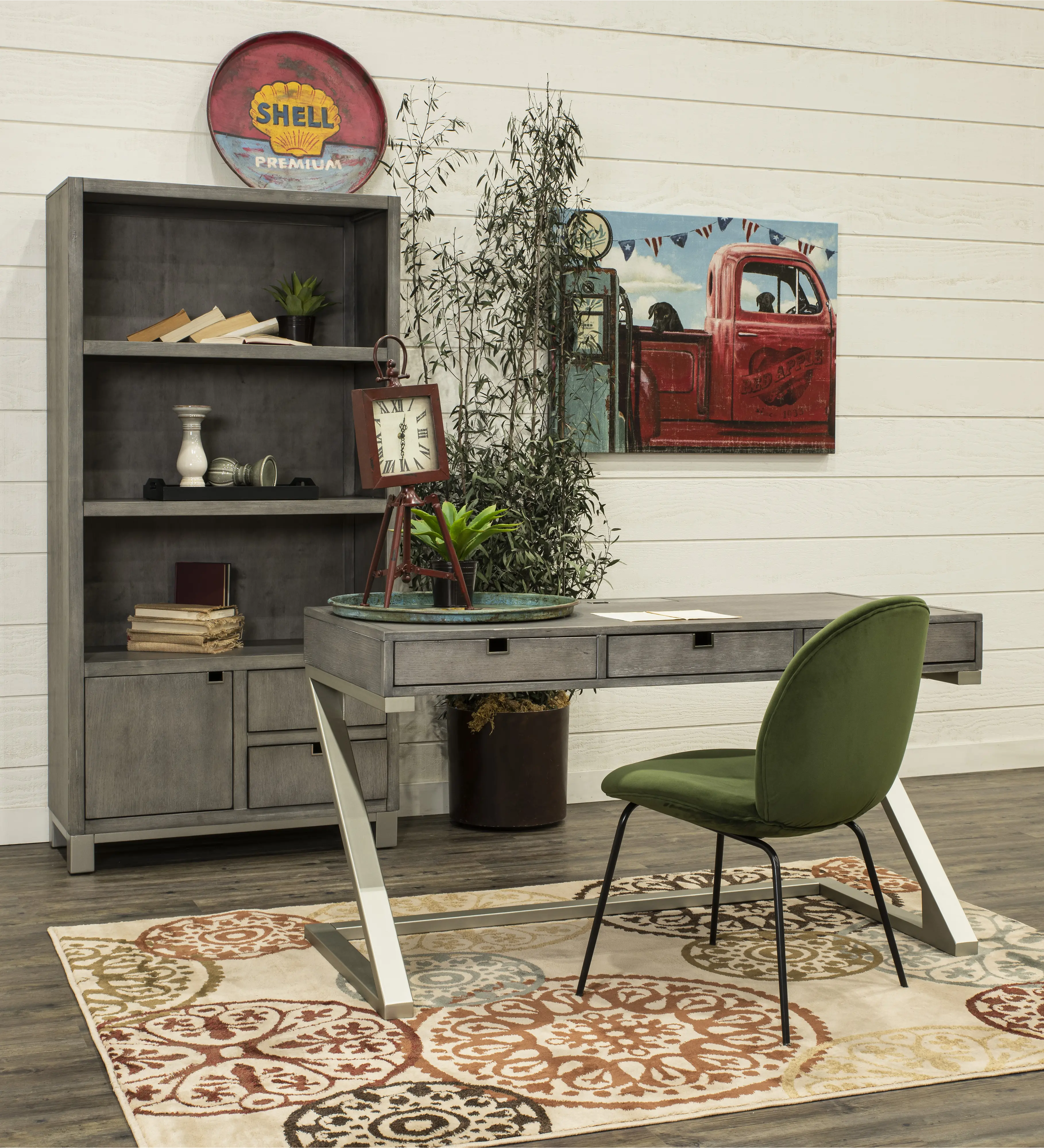 Pacific Heights Washed Gray Home Office Bookcase-3