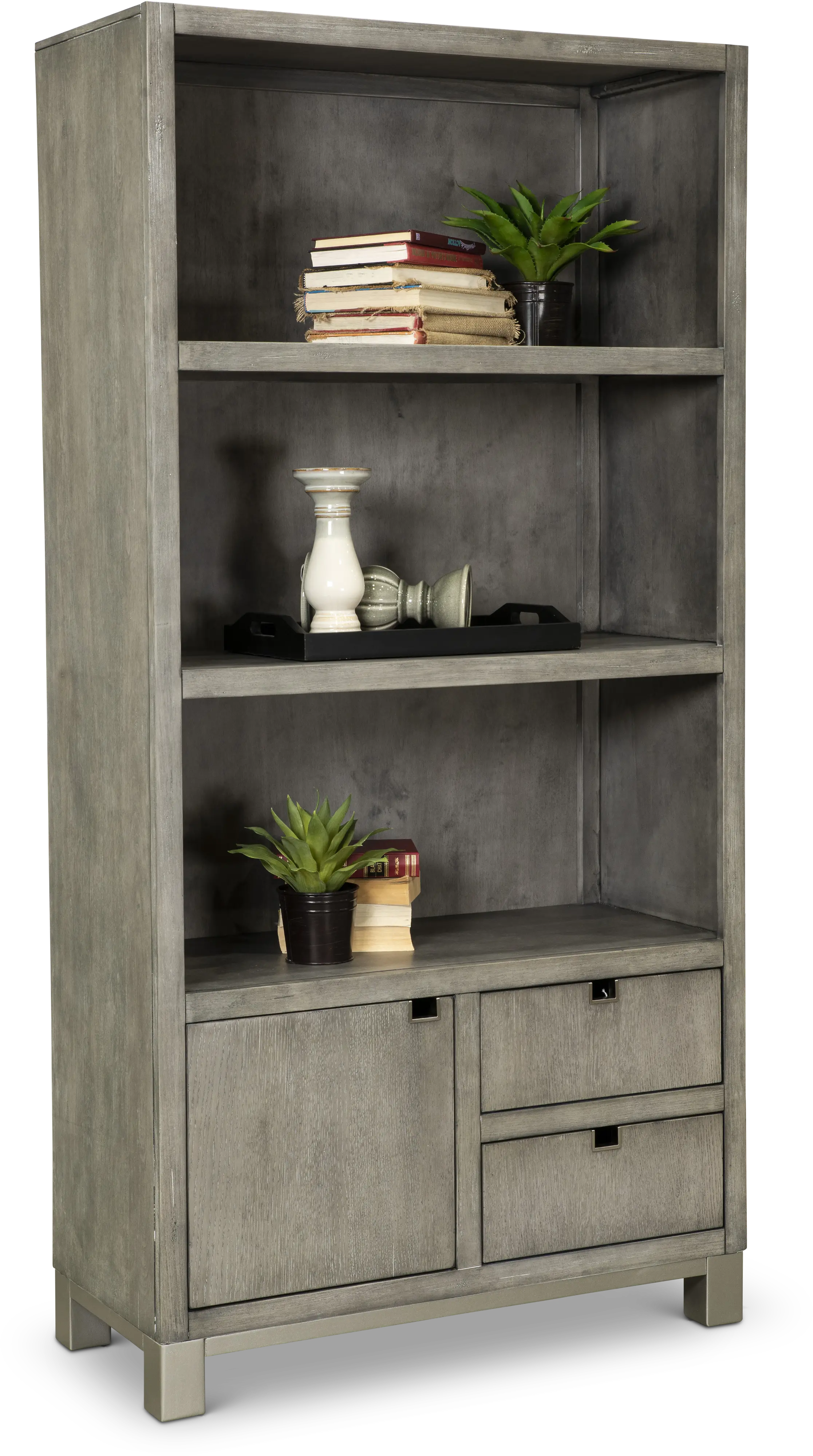 Pacific Heights Washed Gray Home Office Bookcase-4