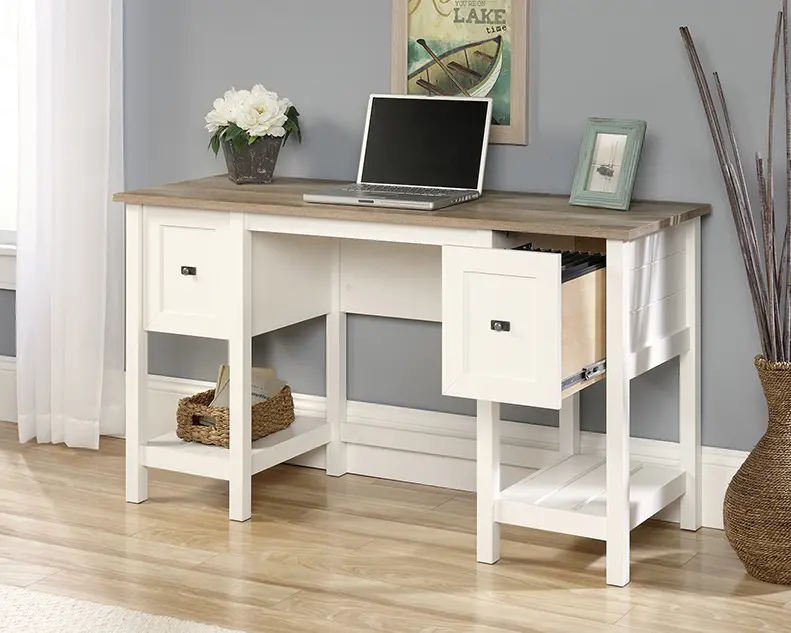 Cottage Road Antique White Office Desk-1