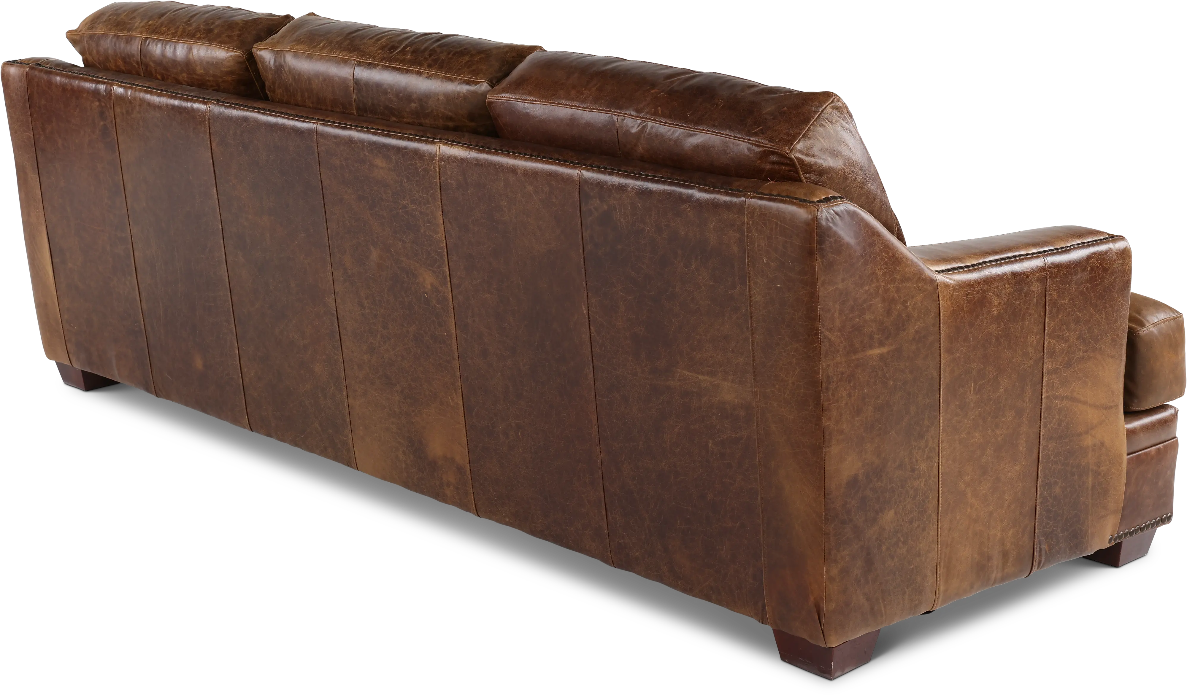 Antique Brown Leather Sofa-6