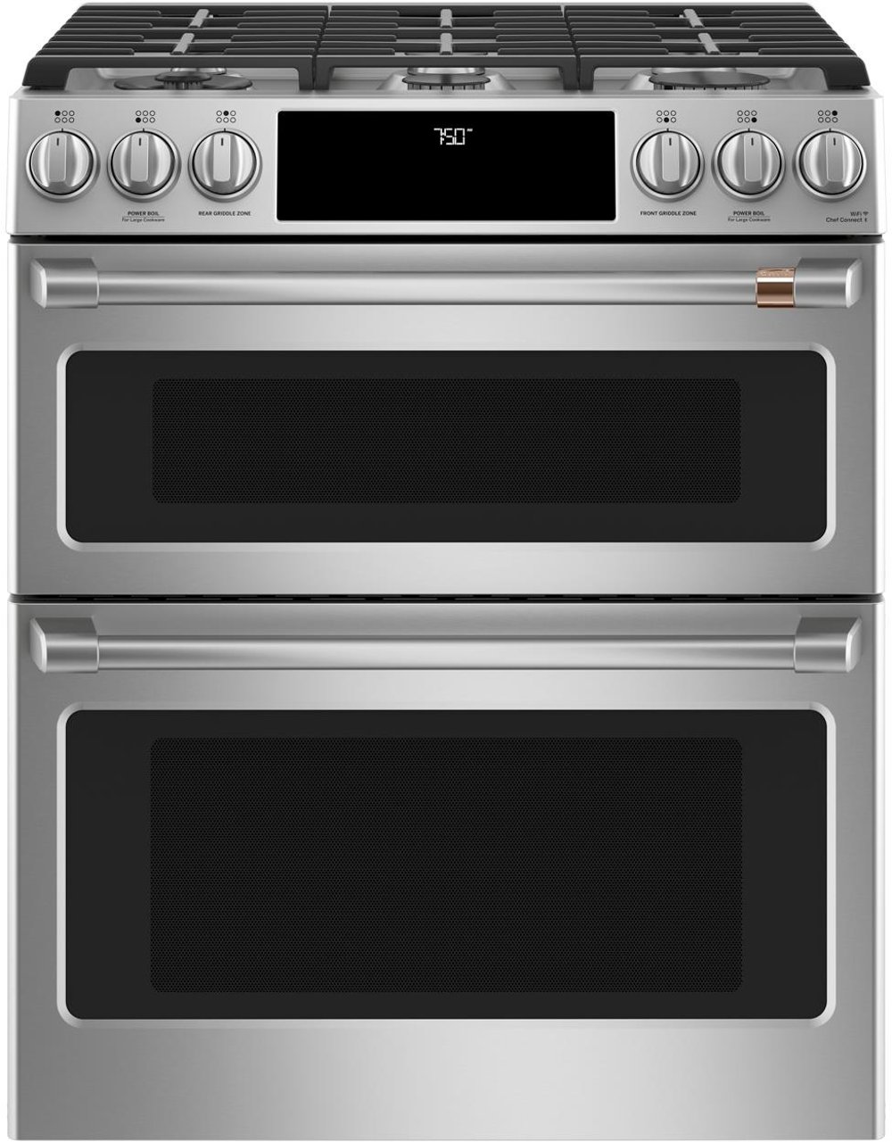 Cafe 6.7 cu ft Double Oven Gas Range - Stainless Steel
