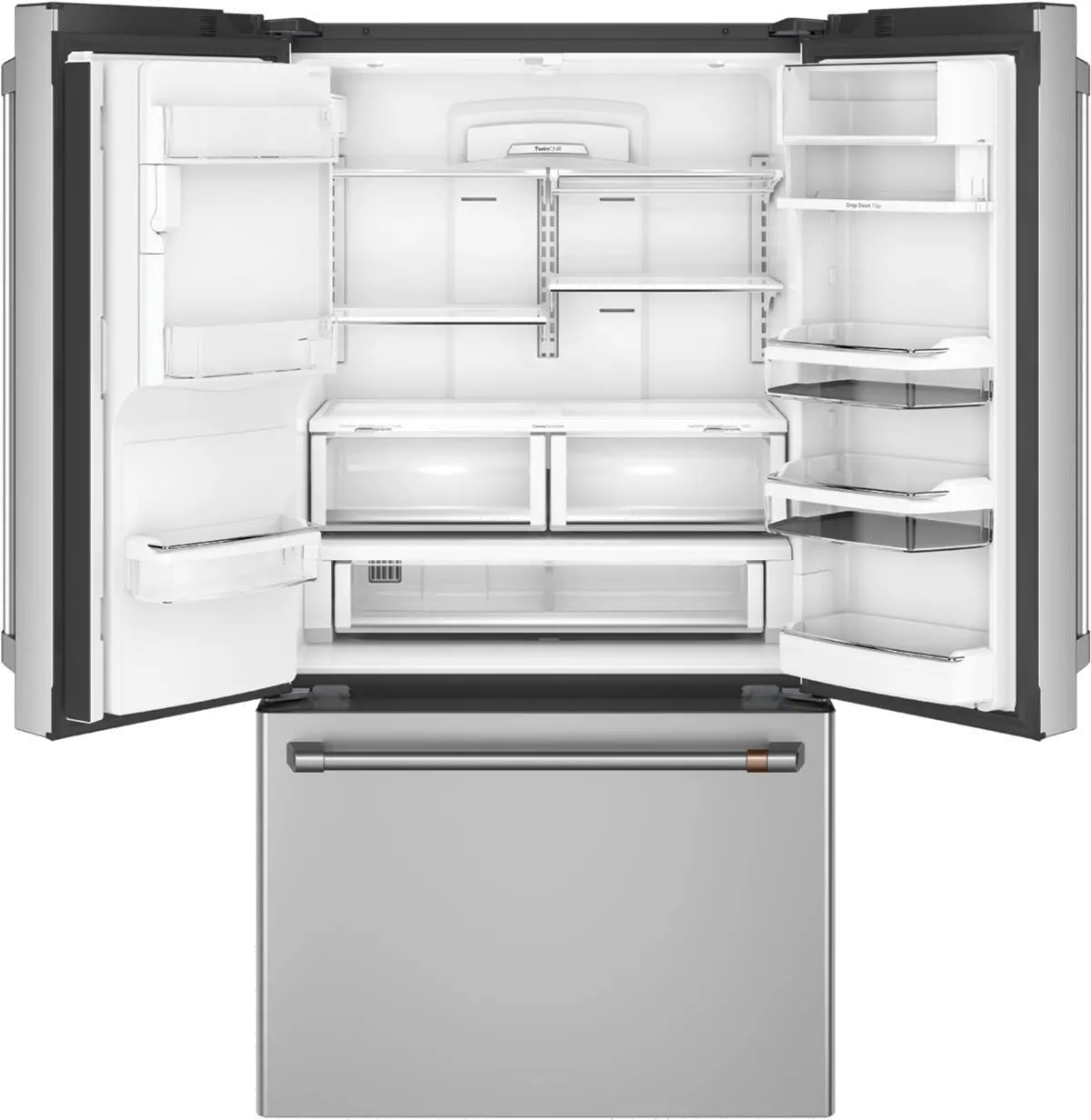 CYE22UP2MS1 Cafe 22 cu ft French Door Refrigerator - Counter Depth Stainless Steel-3