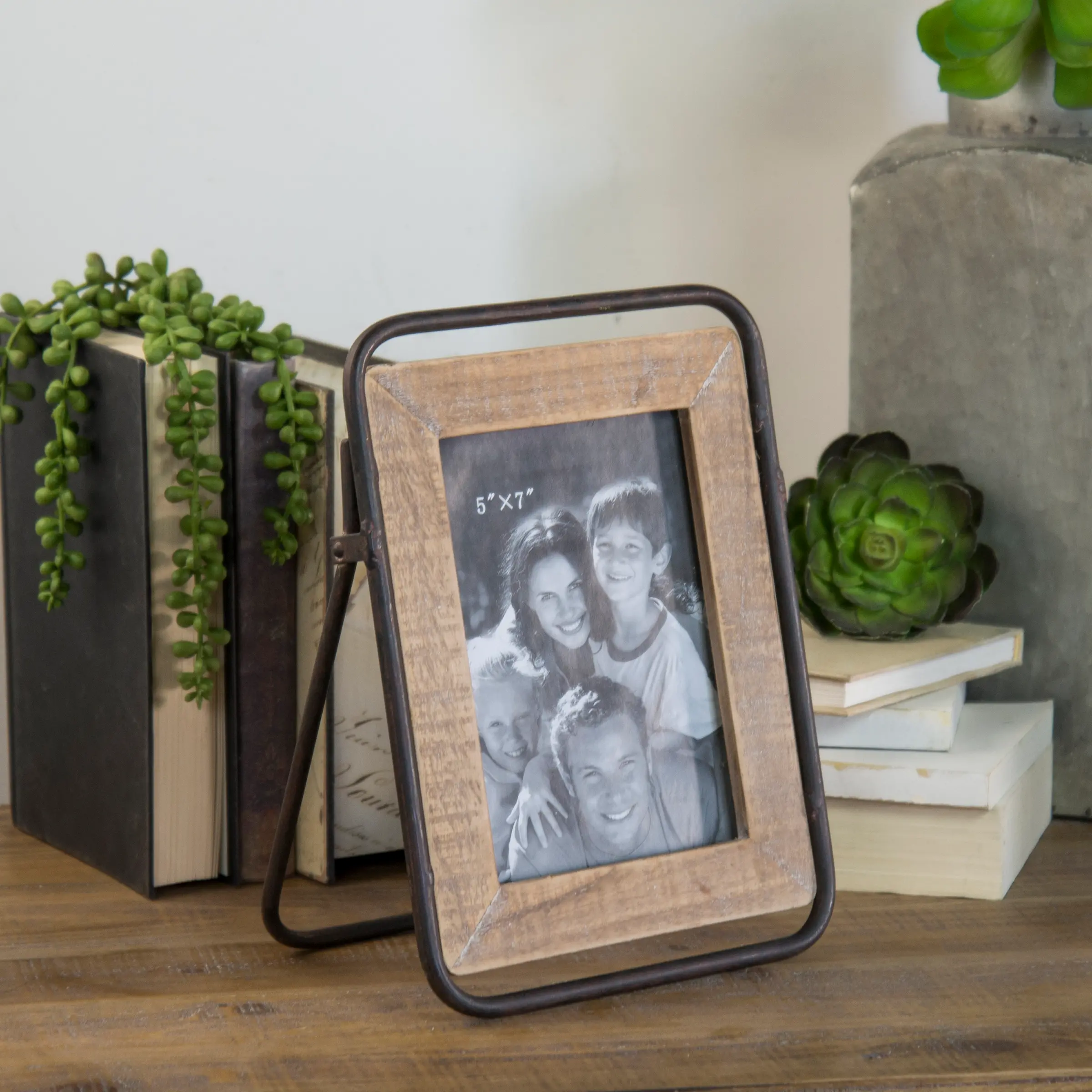 Brown and Black Wood and Metal 5x7  Picture Frame-2