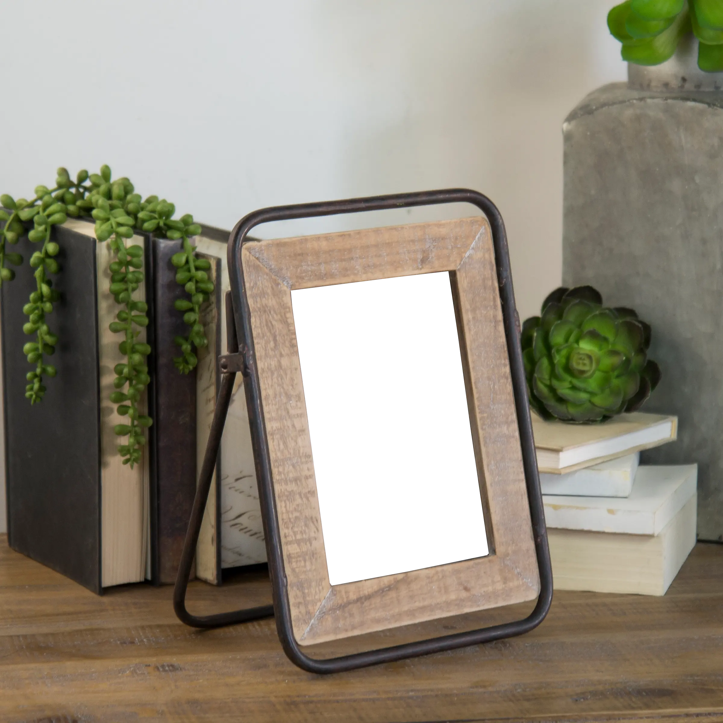 Brown and Black Wood and Metal 5x7  Picture Frame-4