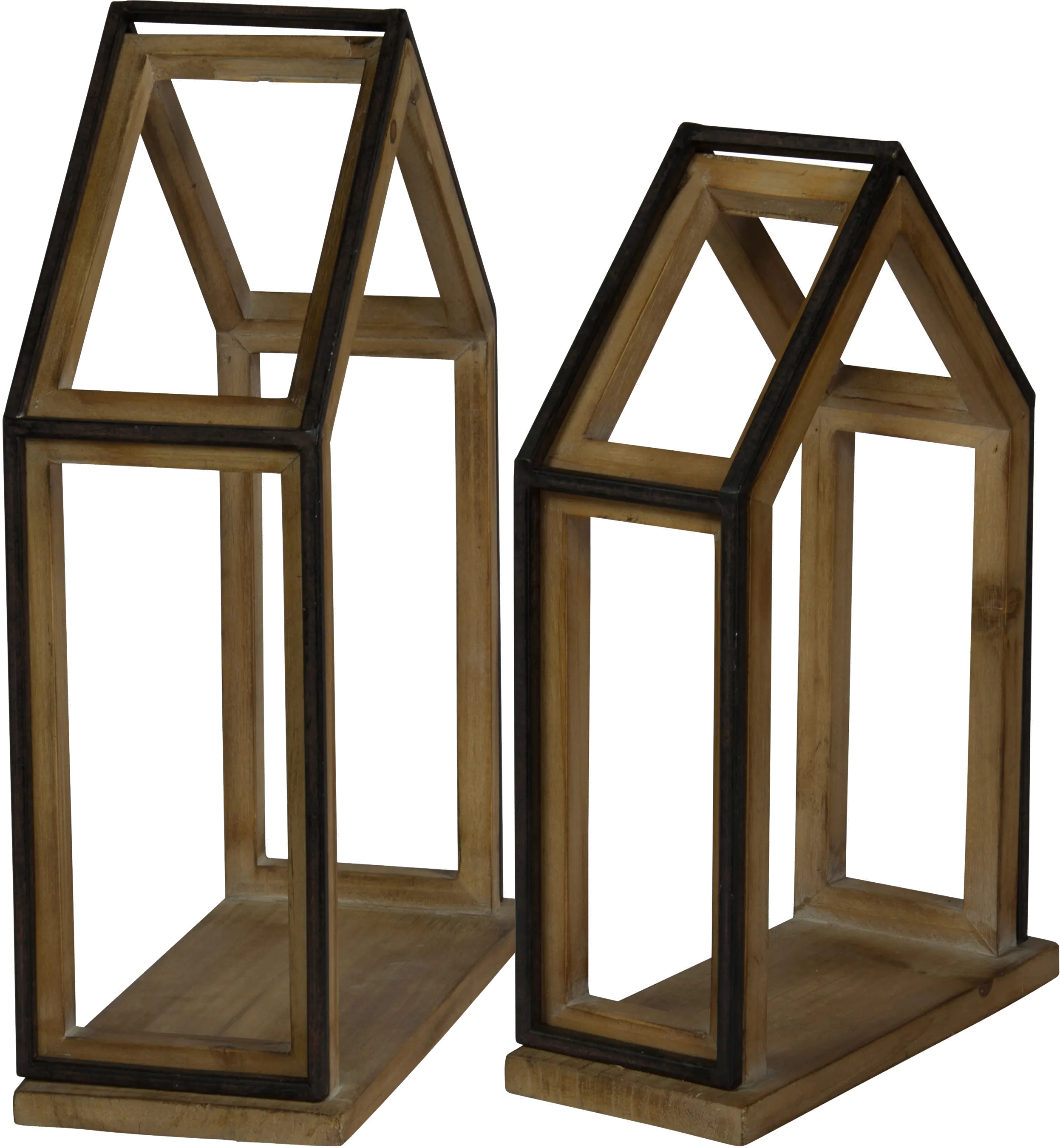 15 Inch Brown and Black Metal and Wood Shelf-1