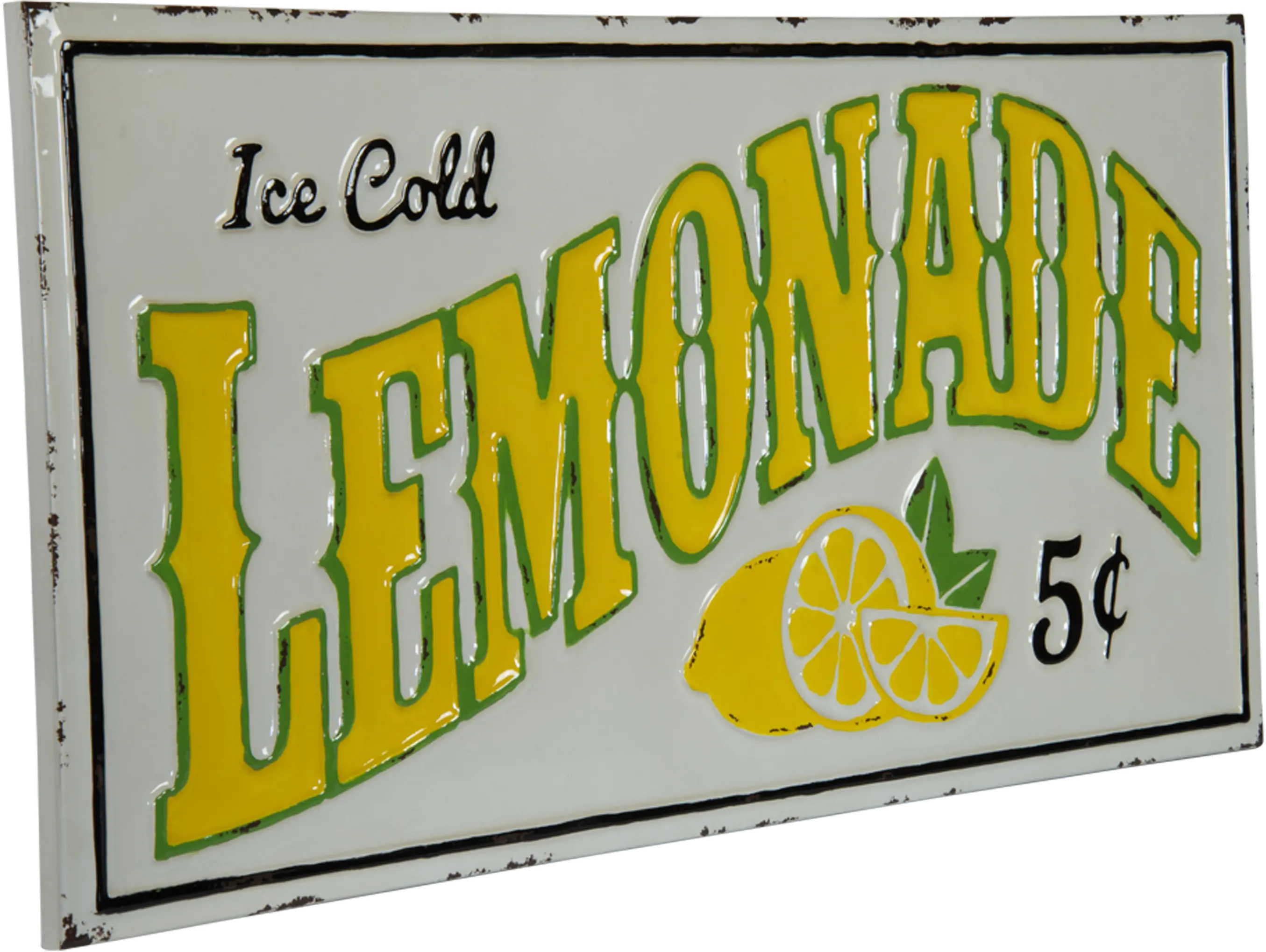 Yellow, White and Black Lemonade Metal Sign-1