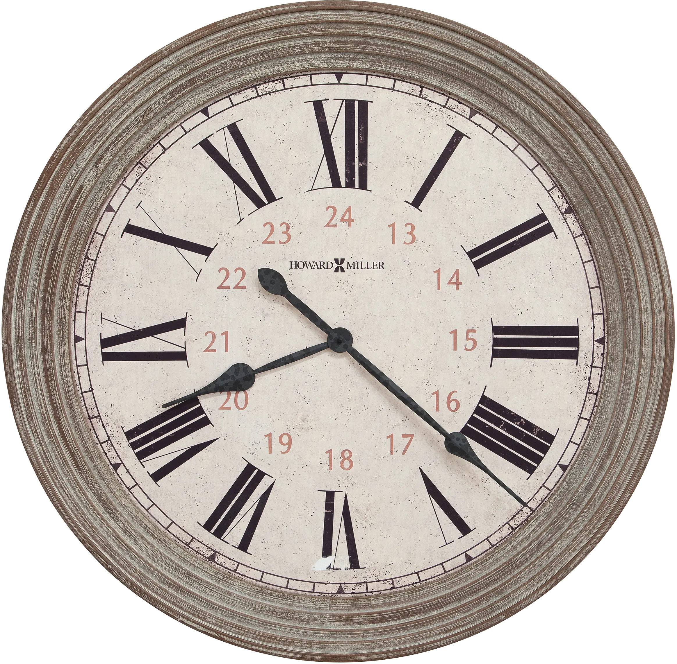 30 Inch Worn Aged Brown Round Wall Clock - Nesto-1