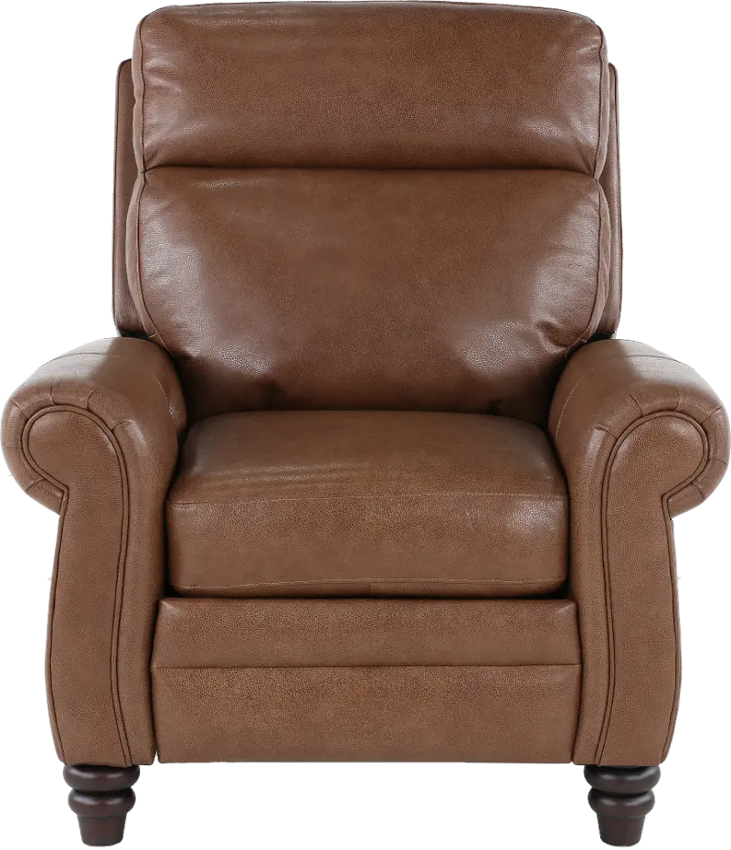 Fresh Bourbon Brown Leather-Match High Leg Power Recliner