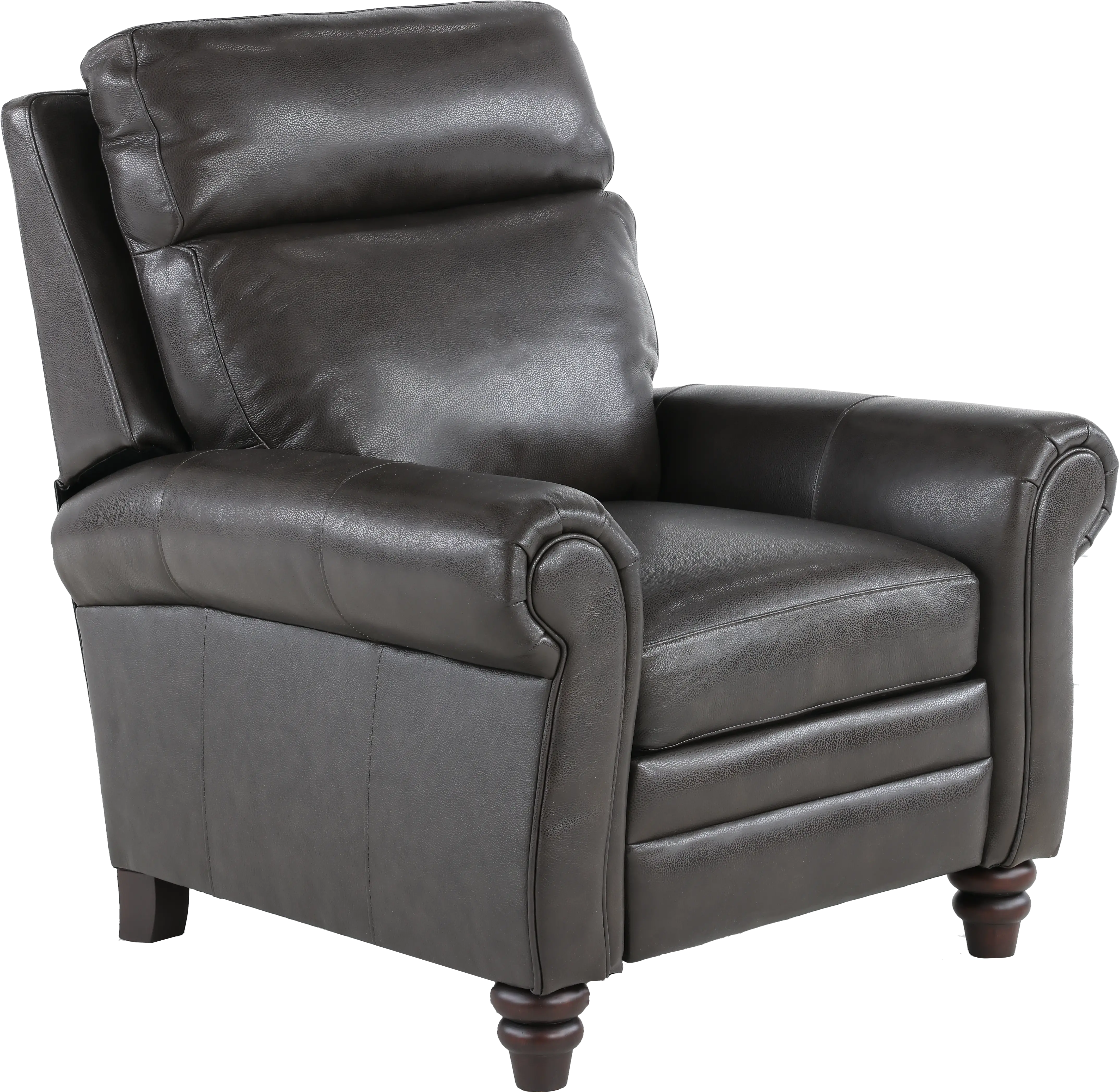 Fresh Twilight Gray Leather-Match High Leg Power Recliner-5