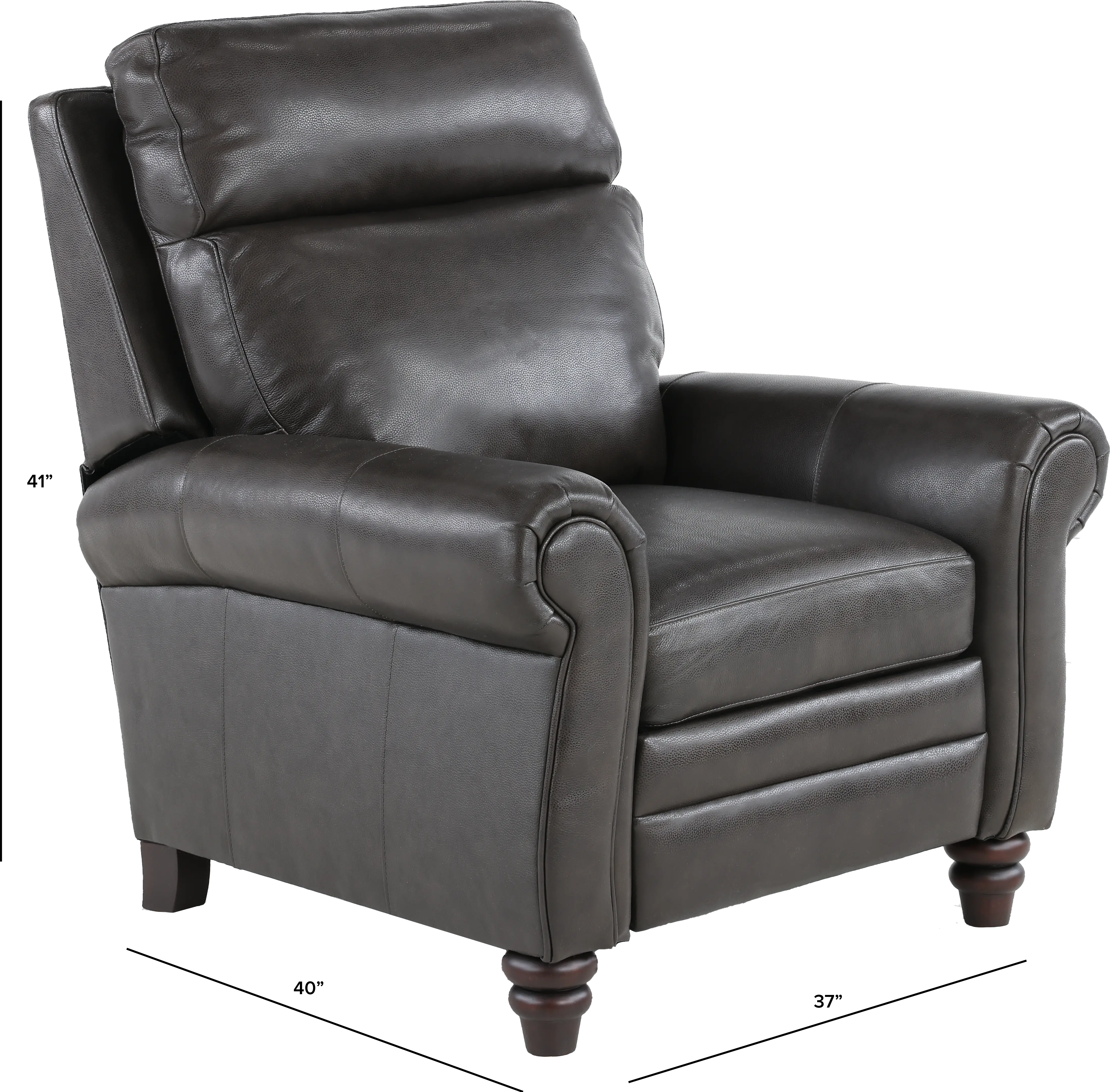 Fresh Twilight Gray Leather-Match High Leg Power Recliner-6