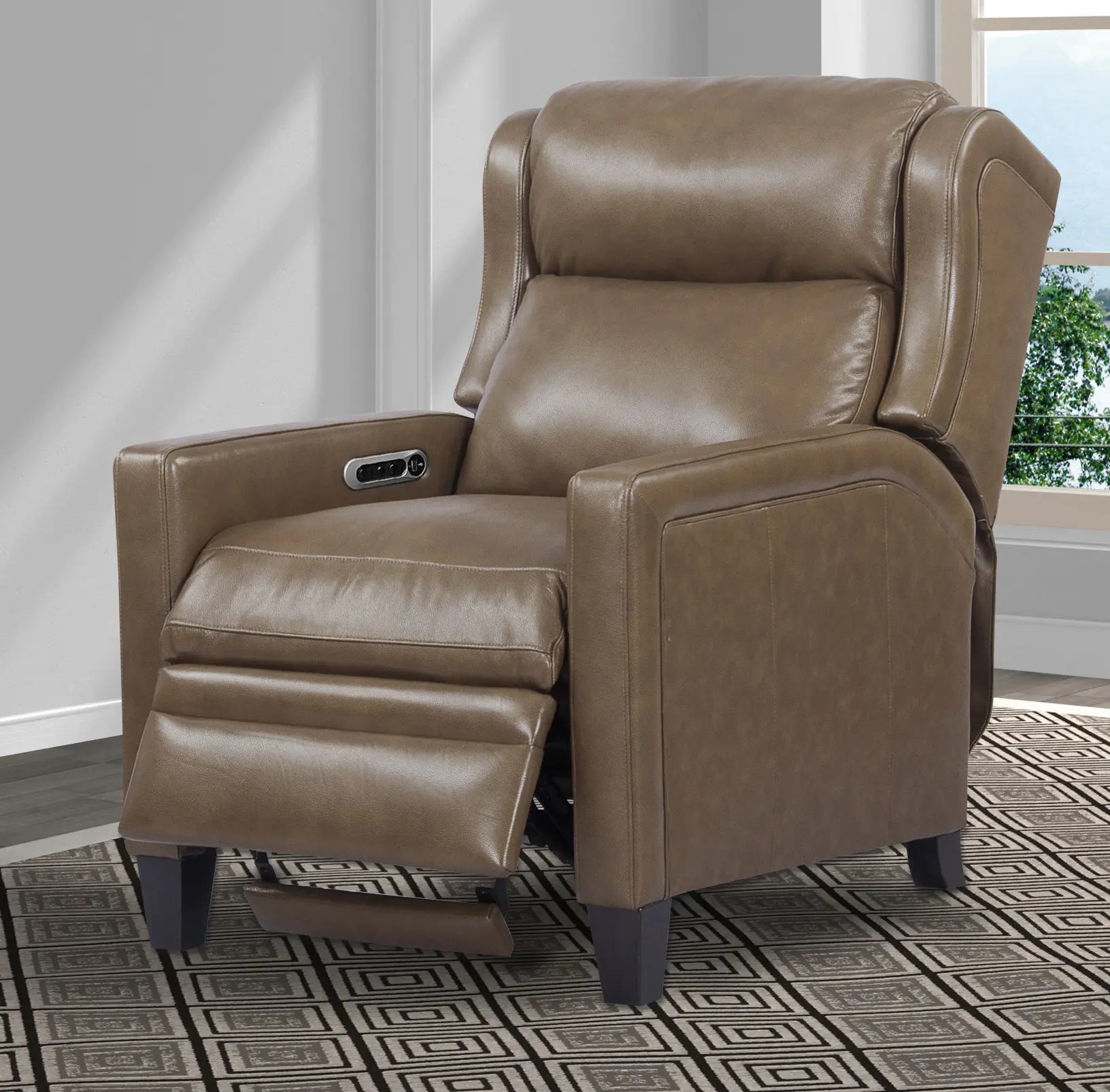 Dart Picket Brown High Leg Power Recliner-11